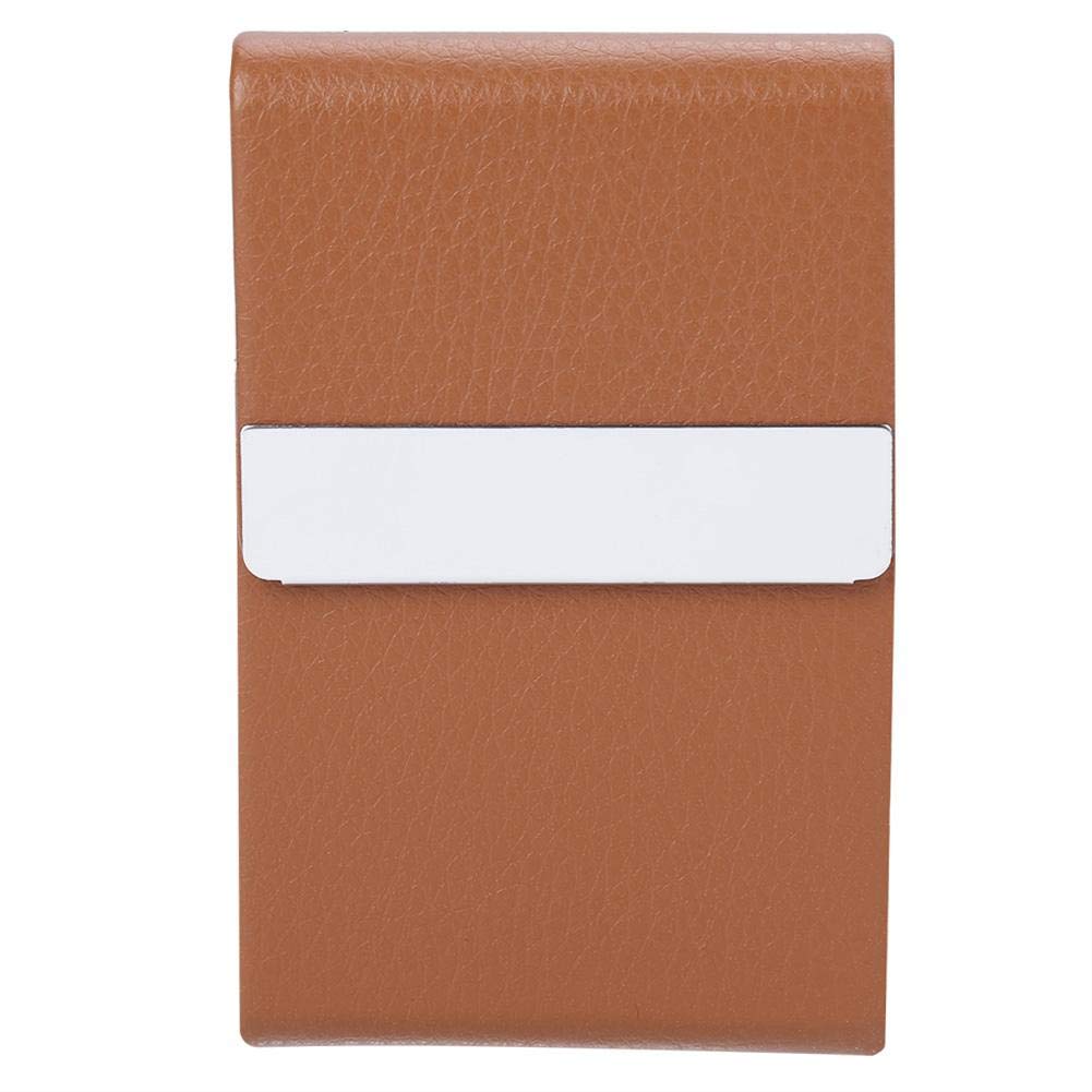 Premium PU Leather Cigarette Case - Stylish Hard Box Tobacco Lighter Holder for Men & Women | Compact Cigarette Storage Solution for Travel, Office & Night Out (Beige)