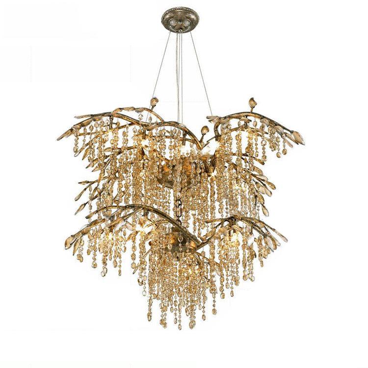 Elegant Autumn Twilight Chandelier - Modern Crystal Ceiling Light Fixture for Dining Room, Bedroom & Living Room Decor