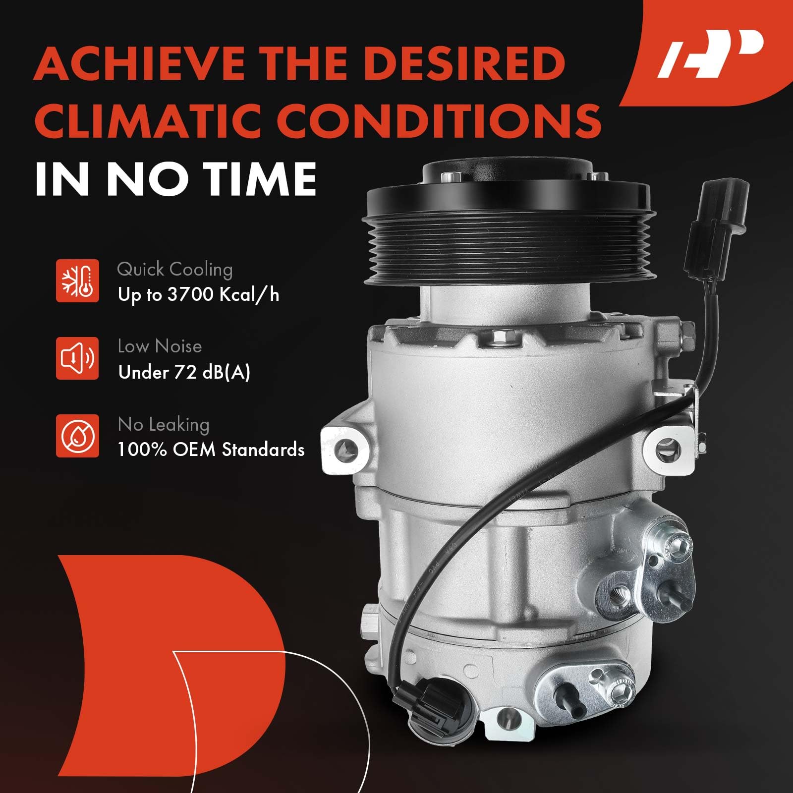 Premium AC Compressor with Clutch for 2016-2017 Hyundai Tucson 2.0L - High Performance Auto Air Conditioning Replacement Part - Perfect for Summer Road Trips & Hot Weather Driving