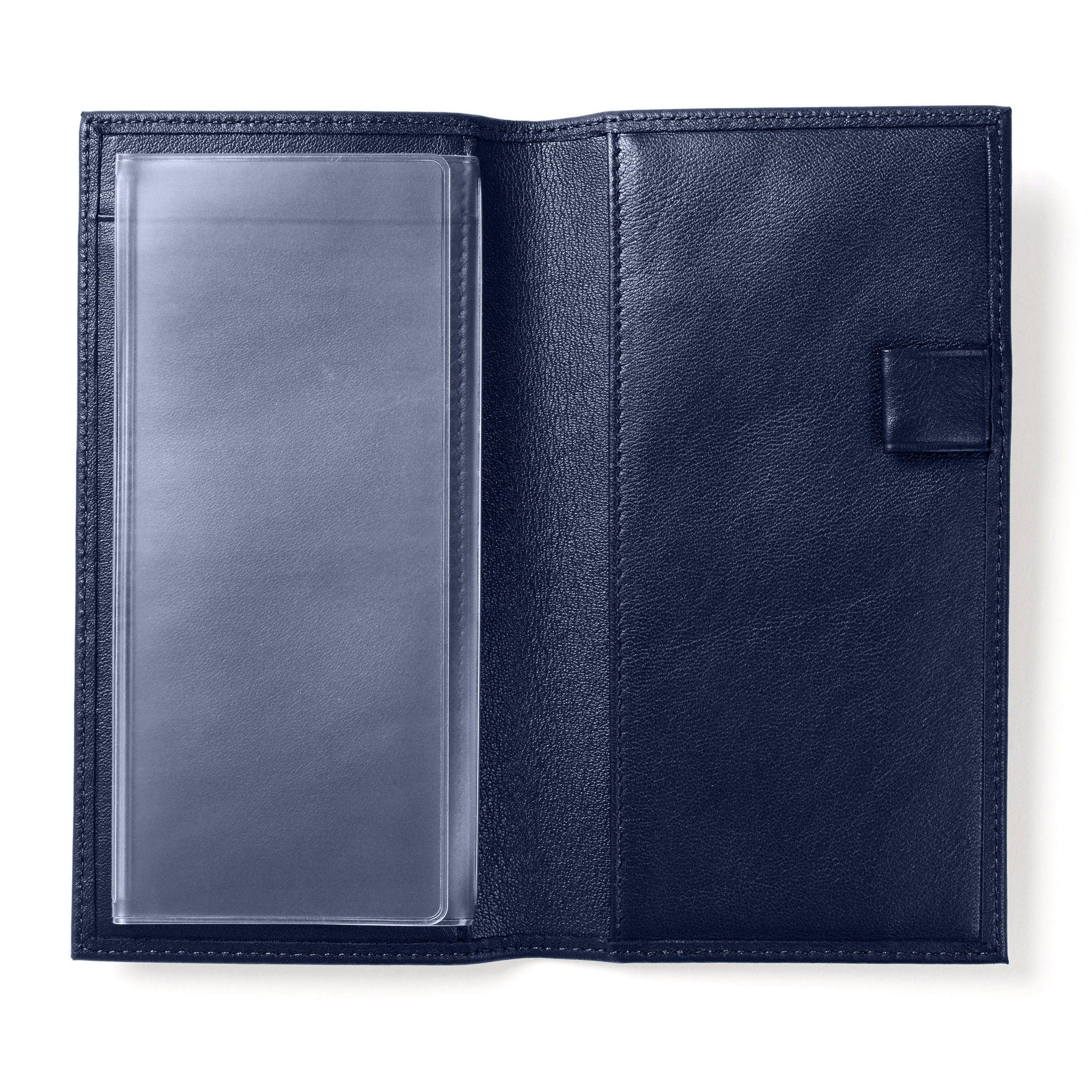 Premium Navy Blue Checkbook Cover with Dividers - Organize & Protect Your Checks in Style | Ideal for Business, Personal Finance & Banking Needs
