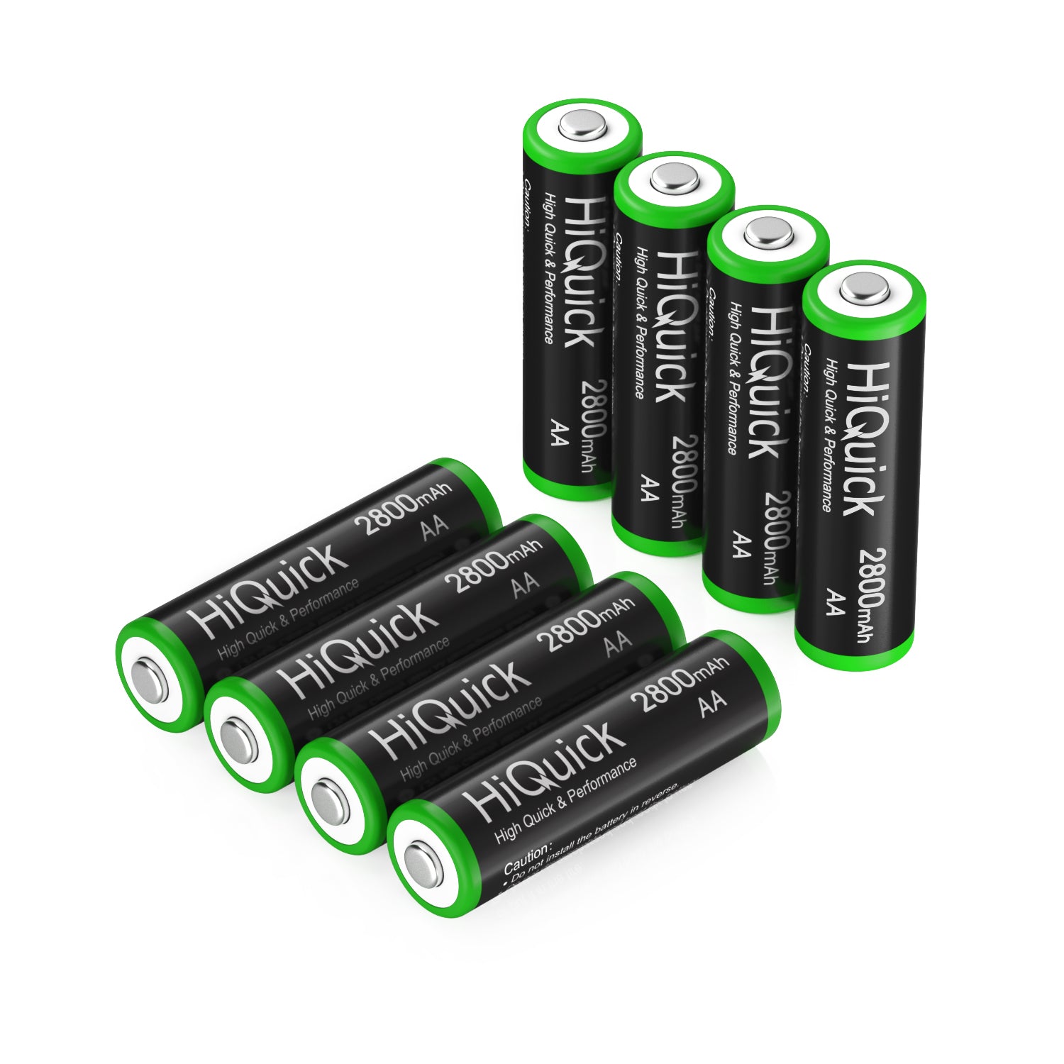 HiQuick 2800mAh AA Rechargeable Batteries - 8 Pack High Capacity NiMH Batteries for Digital Cameras, Flashlights, Toys & More - Long Lasting Power for Everyday Devices