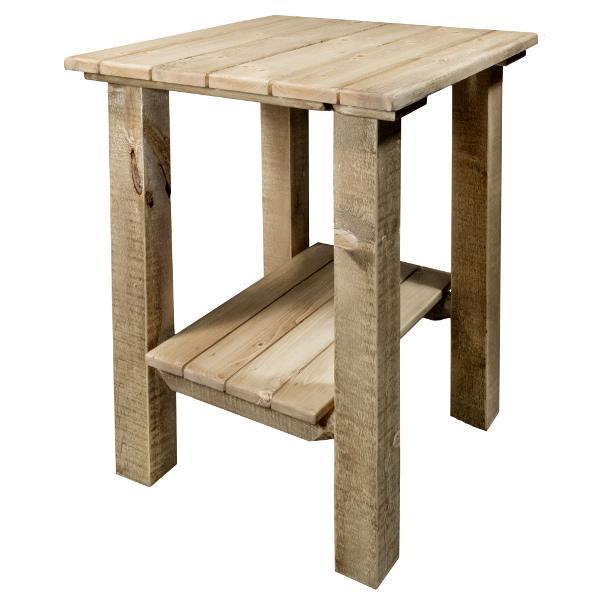 Rustic Homestead Exterior End Table - Outdoor Side Table for Patio, Garden, Porch & Deck - Weather-Resistant Accent Table for Coffee, Books & Decor