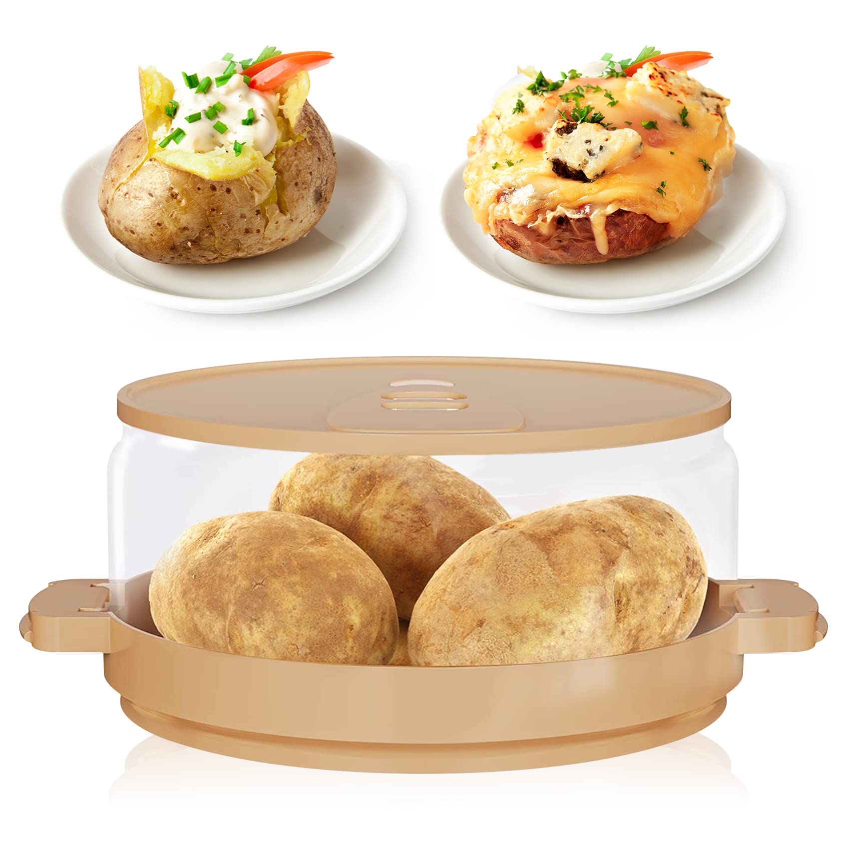 Microwave Baked Potato Cooker - Quick & Easy Potato Steamer for Fluffy Baked Potatoes in Minutes | BPA-Free, As Seen on TV | Perfect for Quick Meals, Snacks, and Healthy Side Dishes