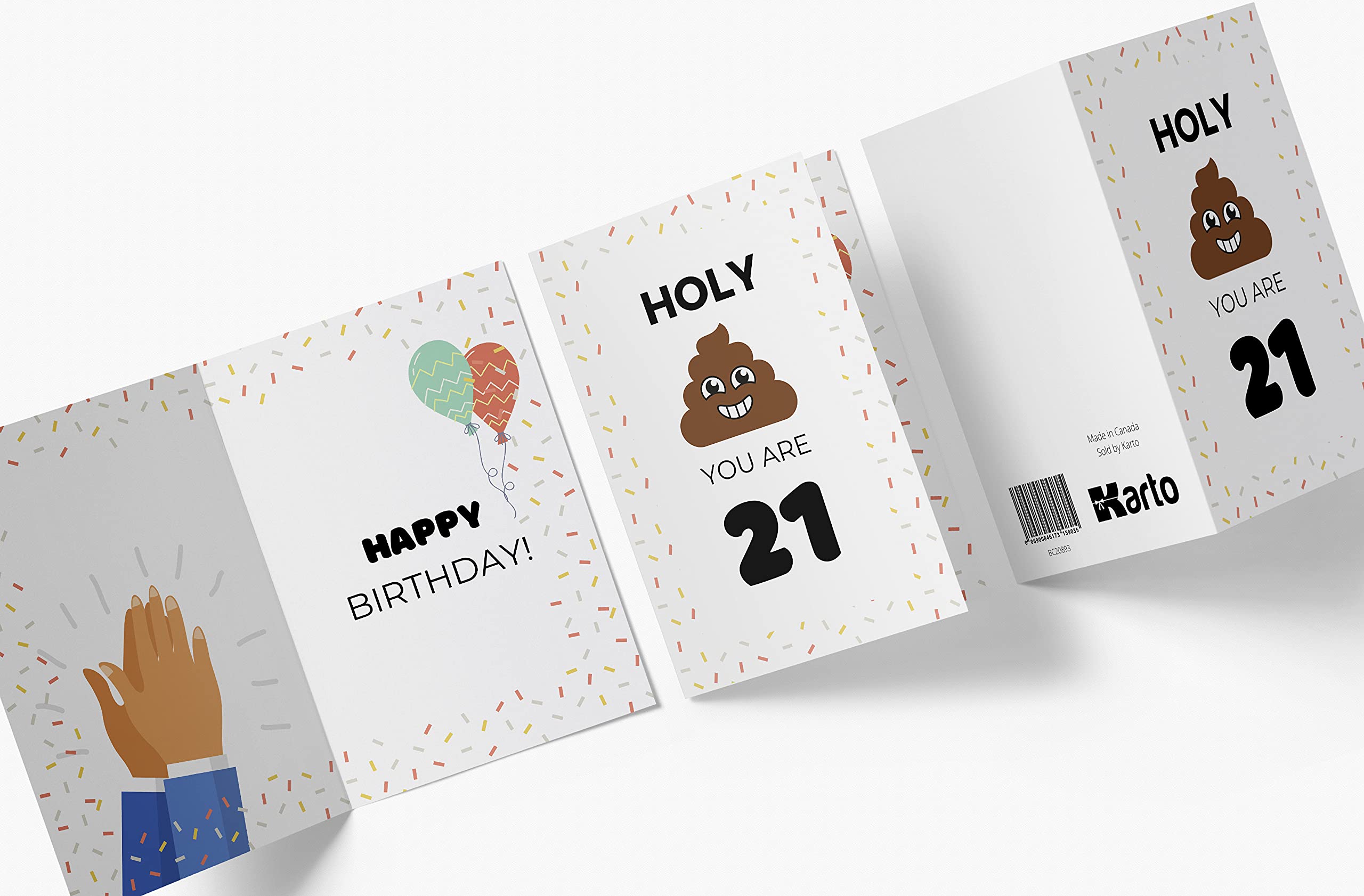 Karto Funny 21st Birthday Card with Red Envelope - Perfect for Milestone Celebrations, Gifts & Parties