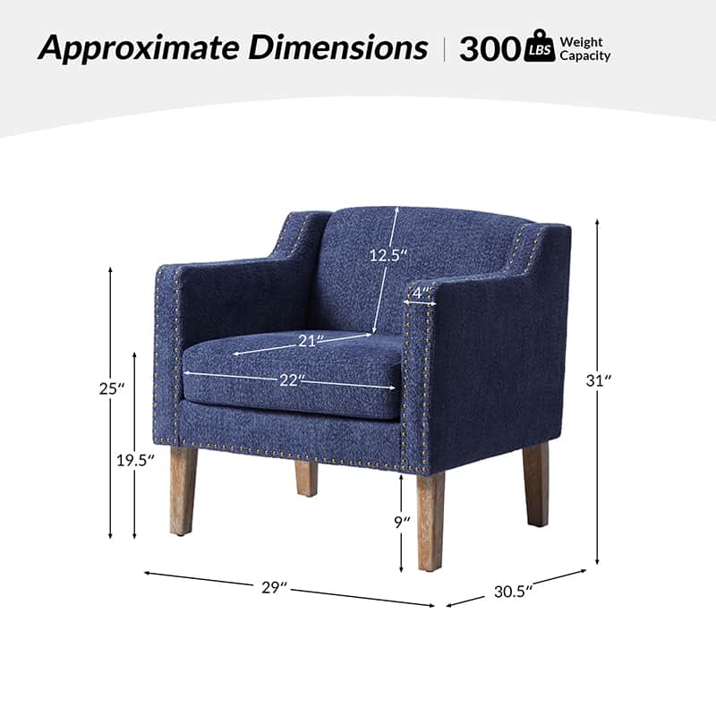 Solid Wood Frame Armchair - Modern & Durable Wooden Chair for Living Room, Dining Room, Office - Comfortable & Stylish Home Furniture