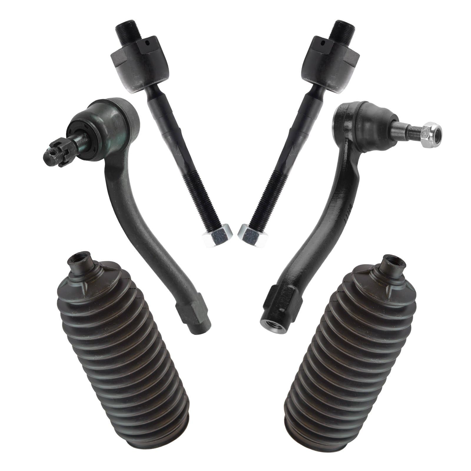 TRQ Front Steering Kit - Steering Rack & Pinion Bellow Tie Rod for 2008-2010 INFINITI G37 & 2009-2012 Nissan 370Z | Durable Replacement Part for Smooth Handling & Precise Control | Perfect for City Driving & Performance Upgrades