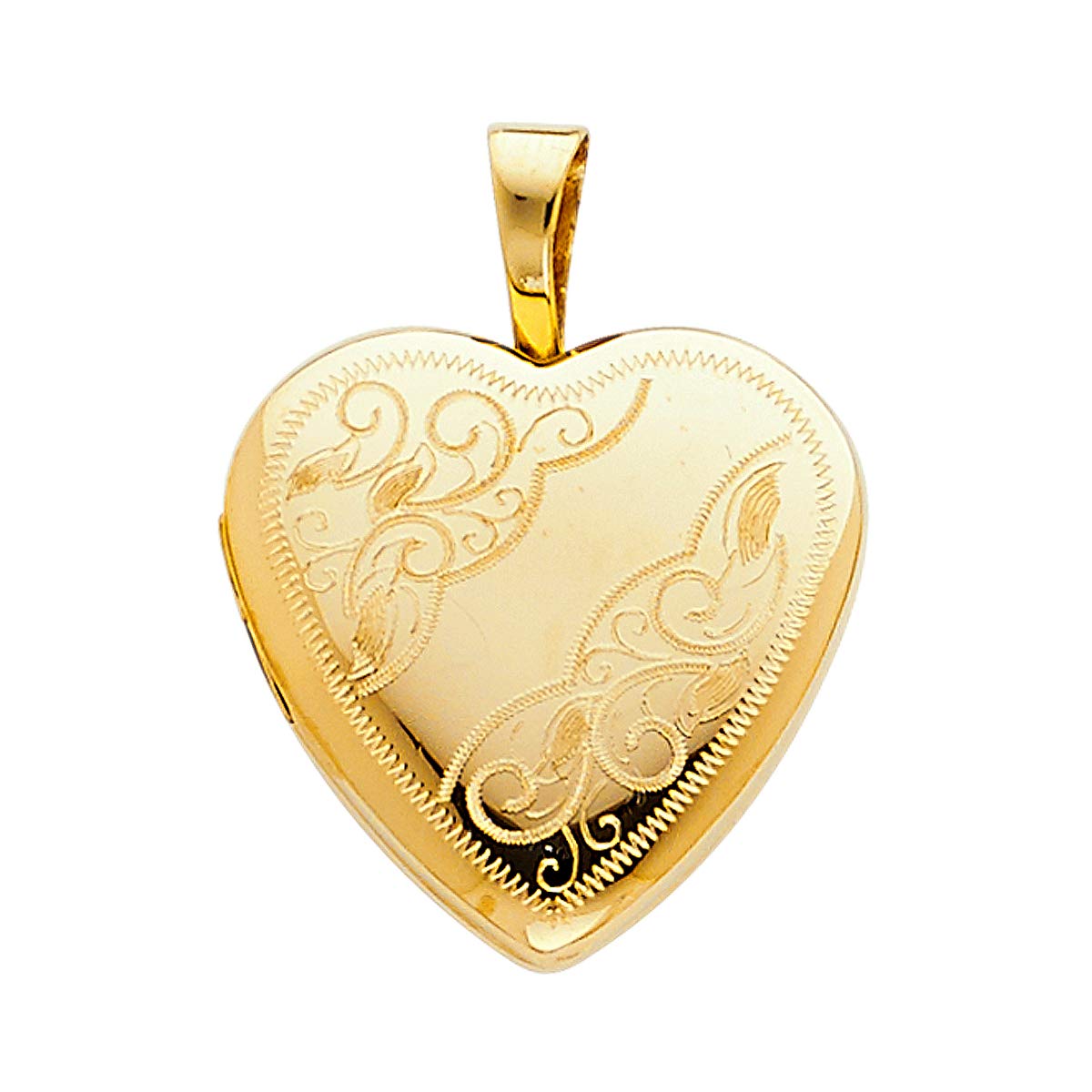 14K Solid Yellow Gold Heart Locket Pendant Necklace - Romantic Valentine's Day Gift for Her, Birthday, Anniversary & Special Occasions