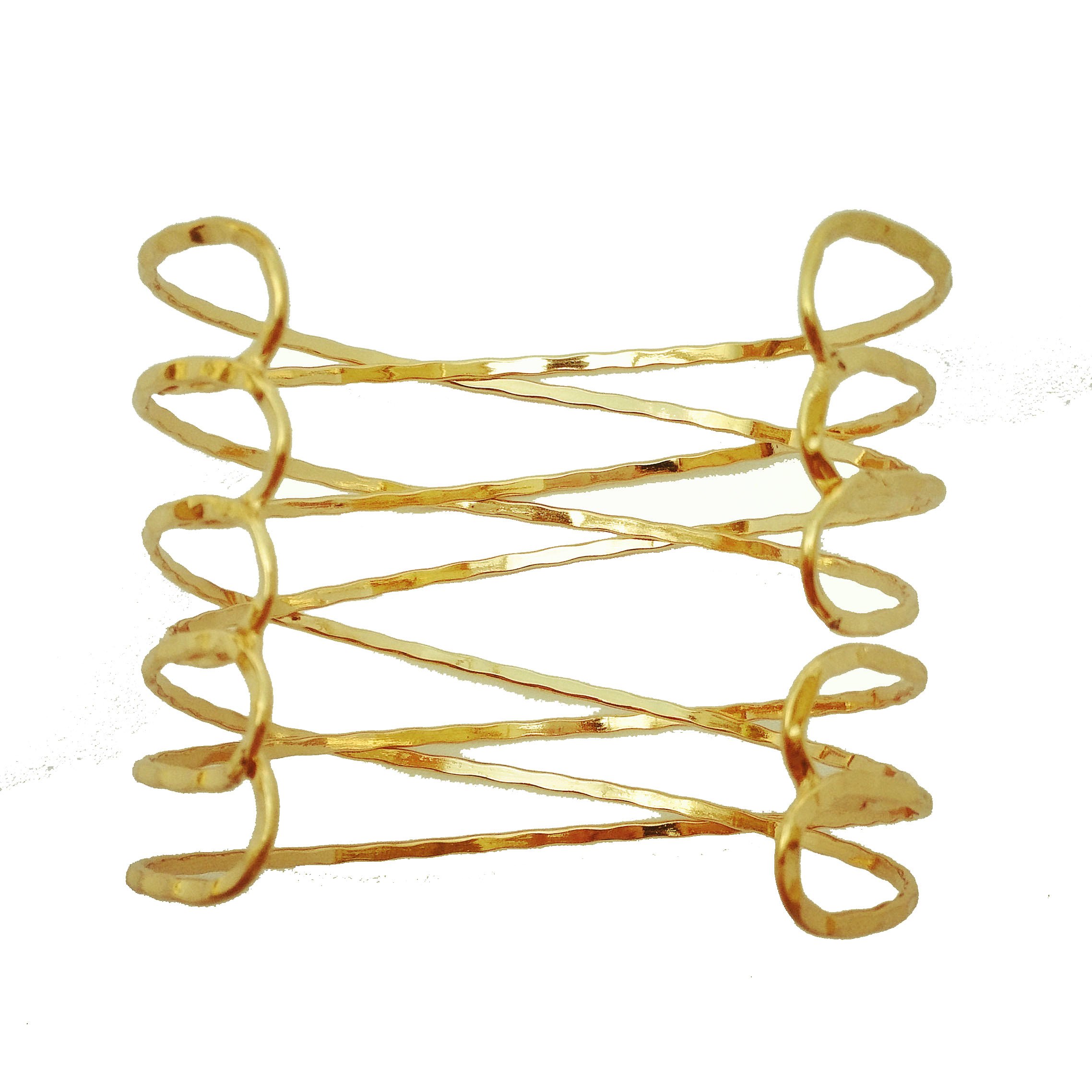 Elegant Gold Swirl Arm Cuff Bracelet - Adjustable 2.8