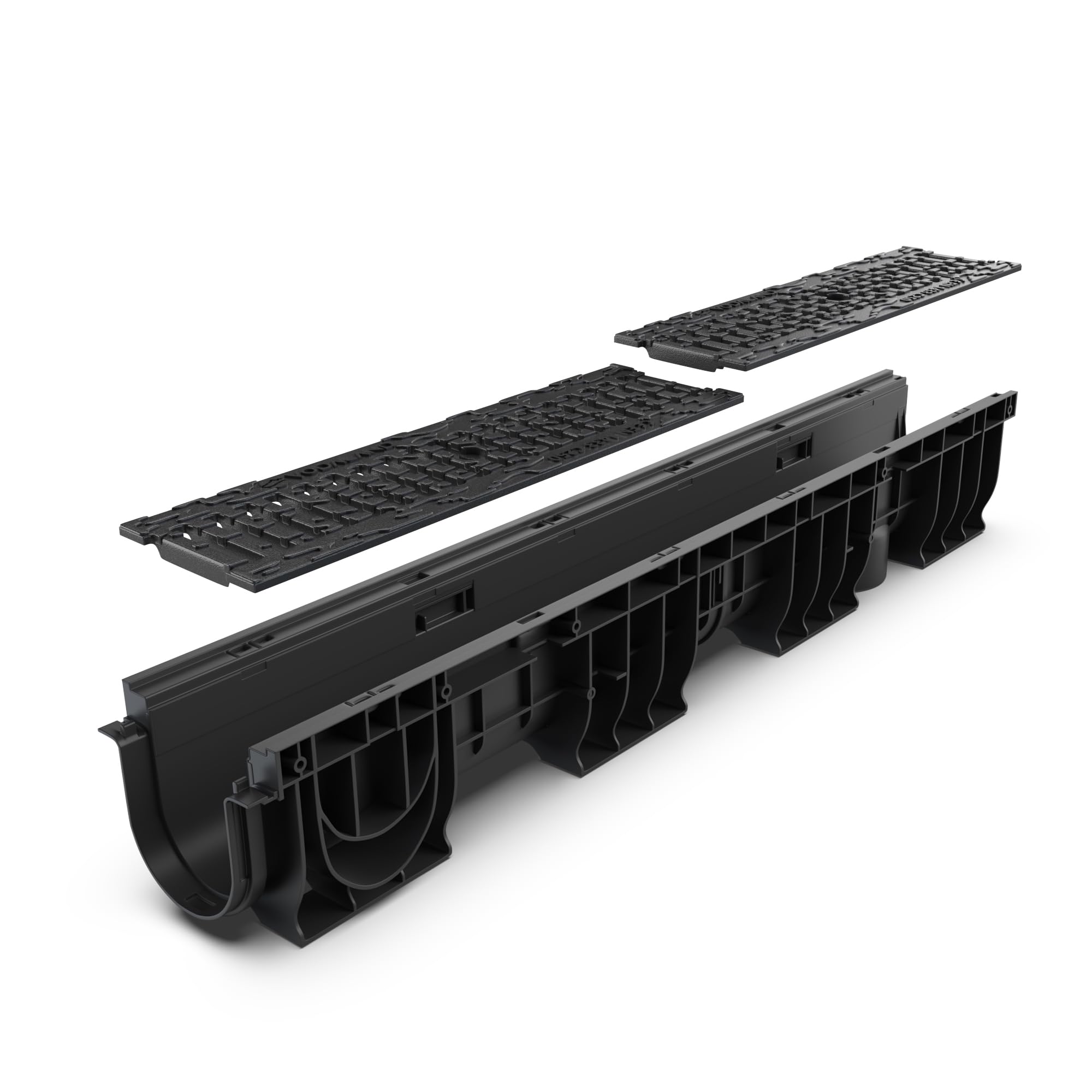 Vodaland 4 Inch Trench Drain Cast Iron Grate with Slotted Cover - 6.2