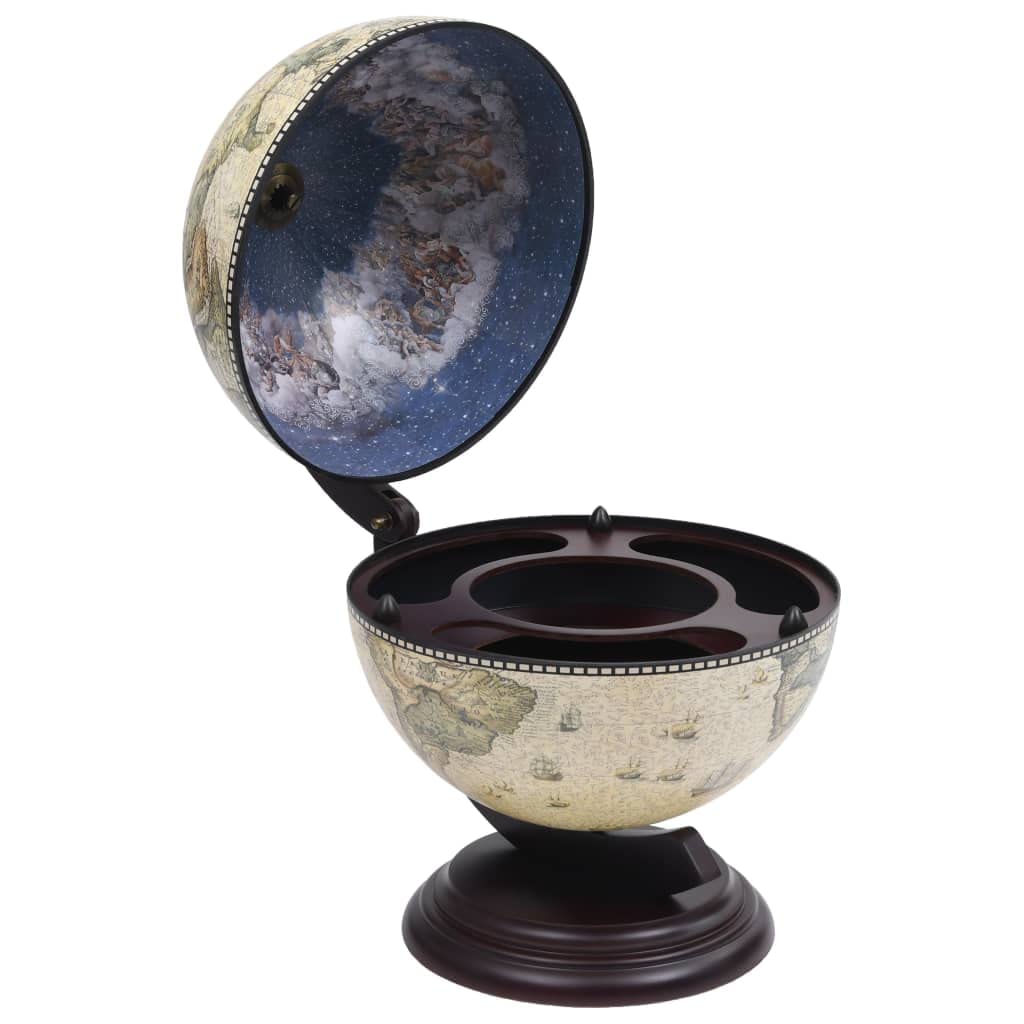 CHARMMA Tabletop Globe Bar Wine Stand - Eucalyptus Wood Green (4.11KG) - Perfect for Home Bars, Wine Cellars & Gift Giving