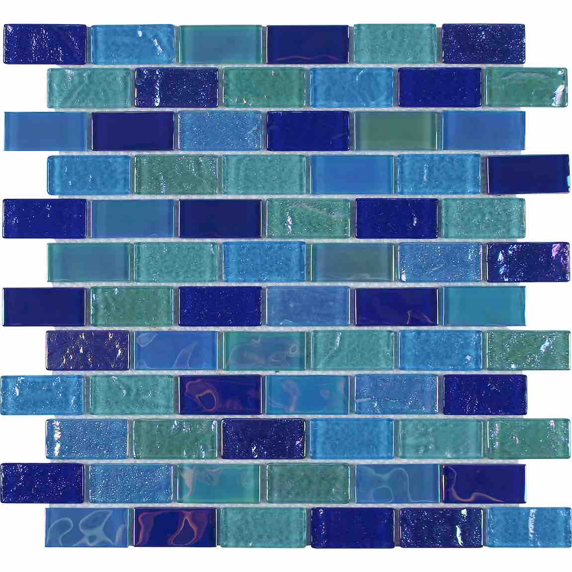 Aegean Sea Glass Pool Tile Idra 1x2 - Premium Mosaic Tiles for Swimming Pools, Backsplashes & Bathroom Walls - Perfect for Coastal, Mediterranean & Luxury Home Designs