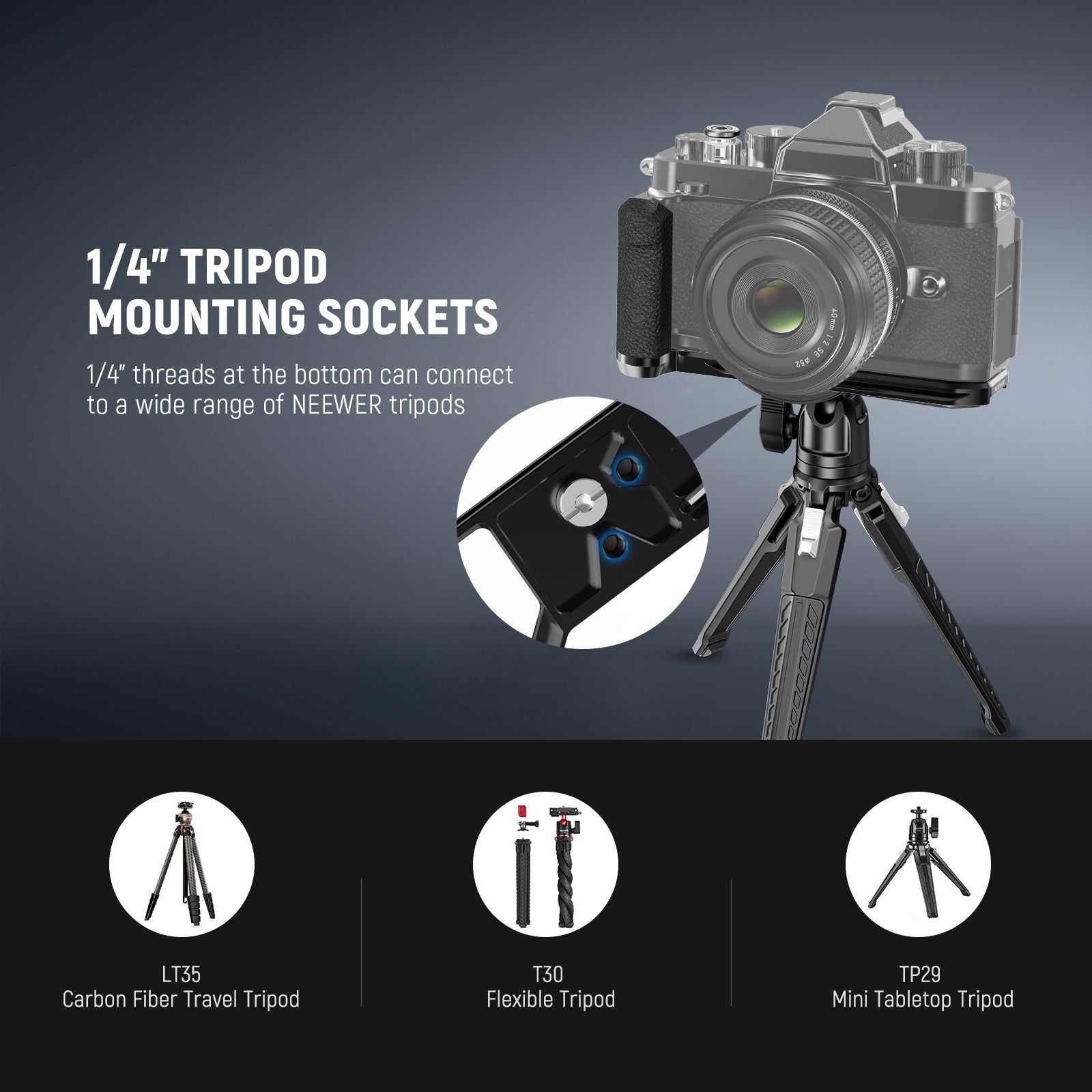 NEEWER CA134 L-Shaped Handgrip Camera Mounting Baseplate for Nikon Zf - Perfect for Vlogging, Photography & Travel Accessories