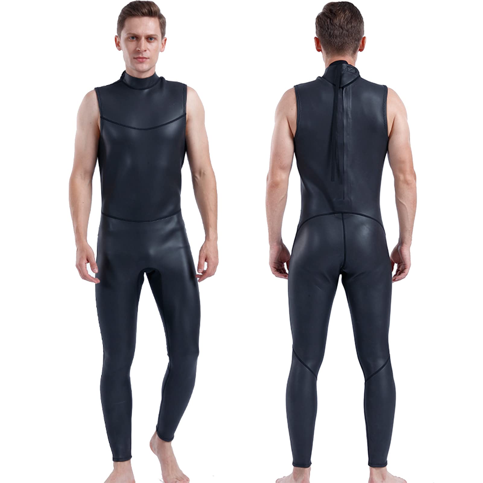 **Men's Sleeveless One-Piece Wetsuit for Water Sports - Super Elastic Diving Swimsuit, Warm & Sun Protection - Ideal for Scuba Diving, Snorkeling, Surfing & Outdoor Swimming**