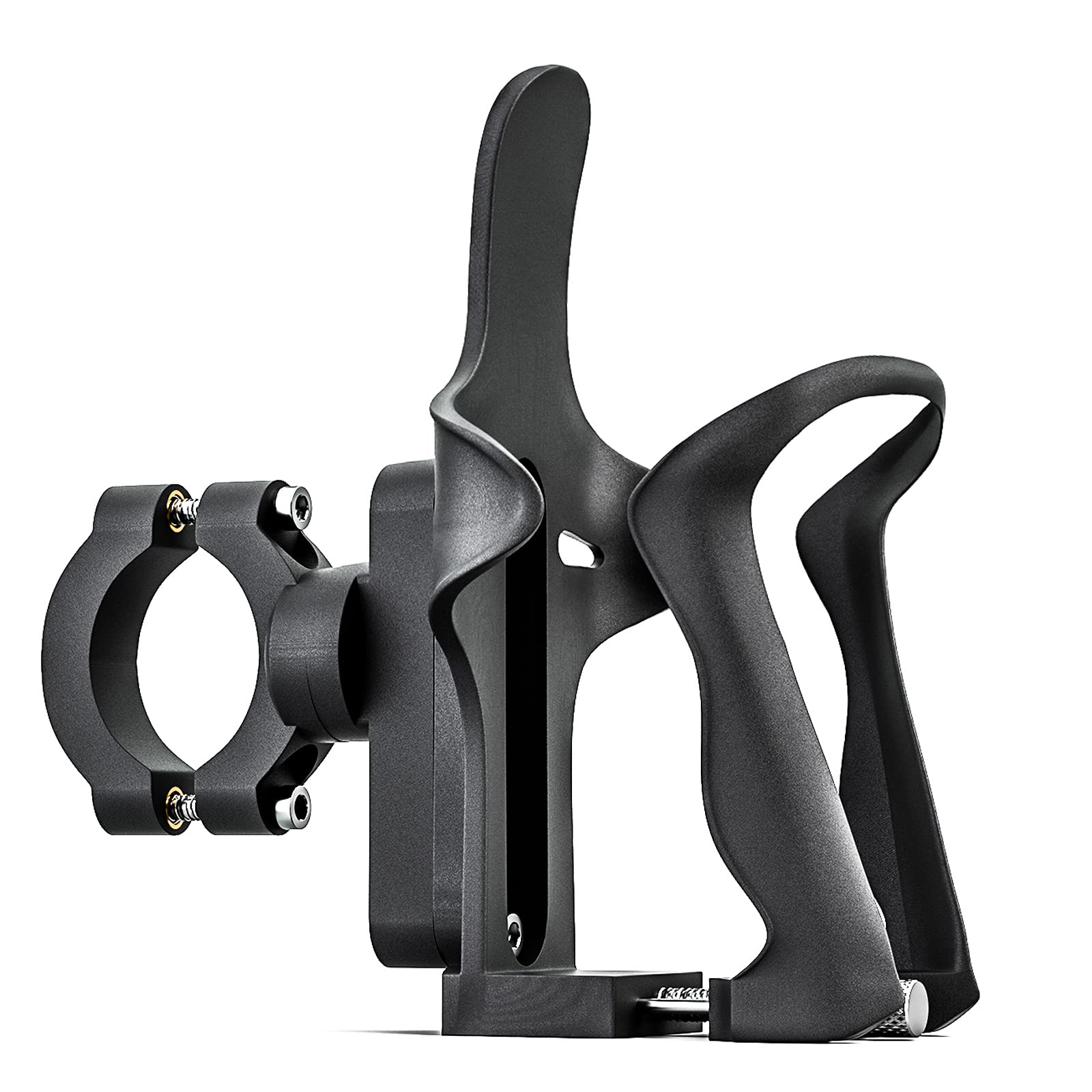 iUKUS Adjustable Bike Water Bottle Holder - Universal Motorcycle Cup Cage for Bicycle, ATV, UTV, Wheelchair, Stroller & Marine Boat (Fits 2.0-2.7 Inch Bottles) - Perfect for Cycling, Off-Road Adventures & Outdoor Activities