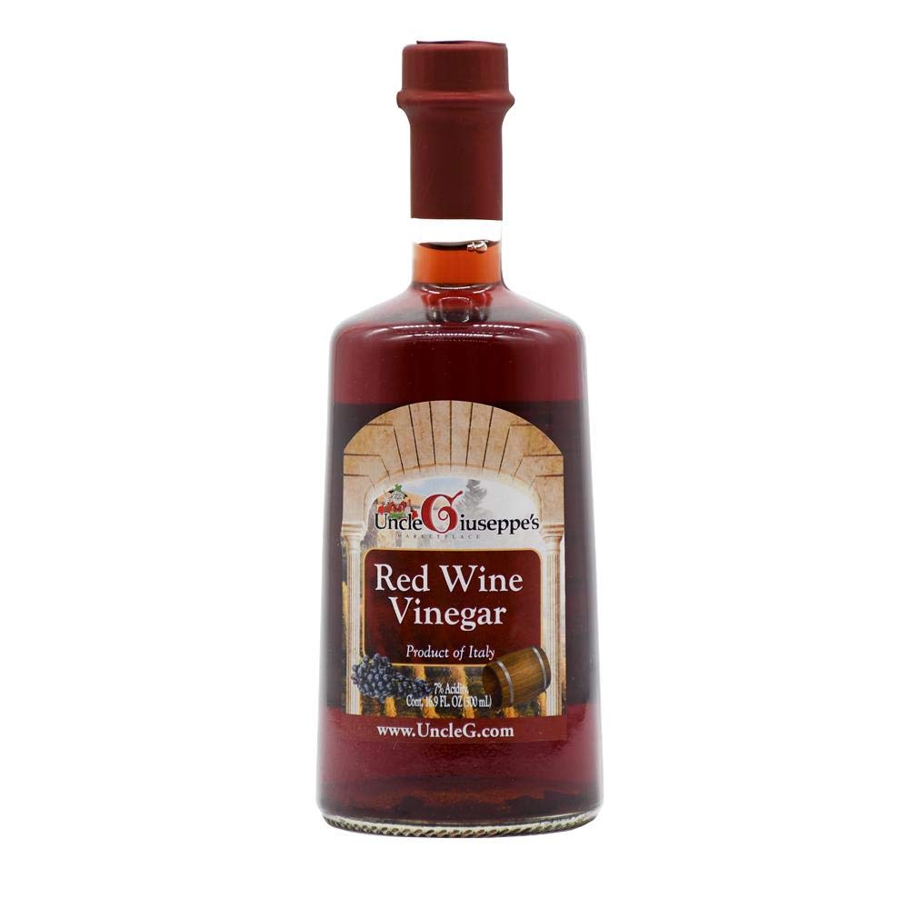 Premium Uncle Giuseppe's Red Wine Vinegar - Aged Italian Vinegar for Cooking, Salad Dressing & Marinades - Perfect for Gourmet Recipes & Healthy Meals