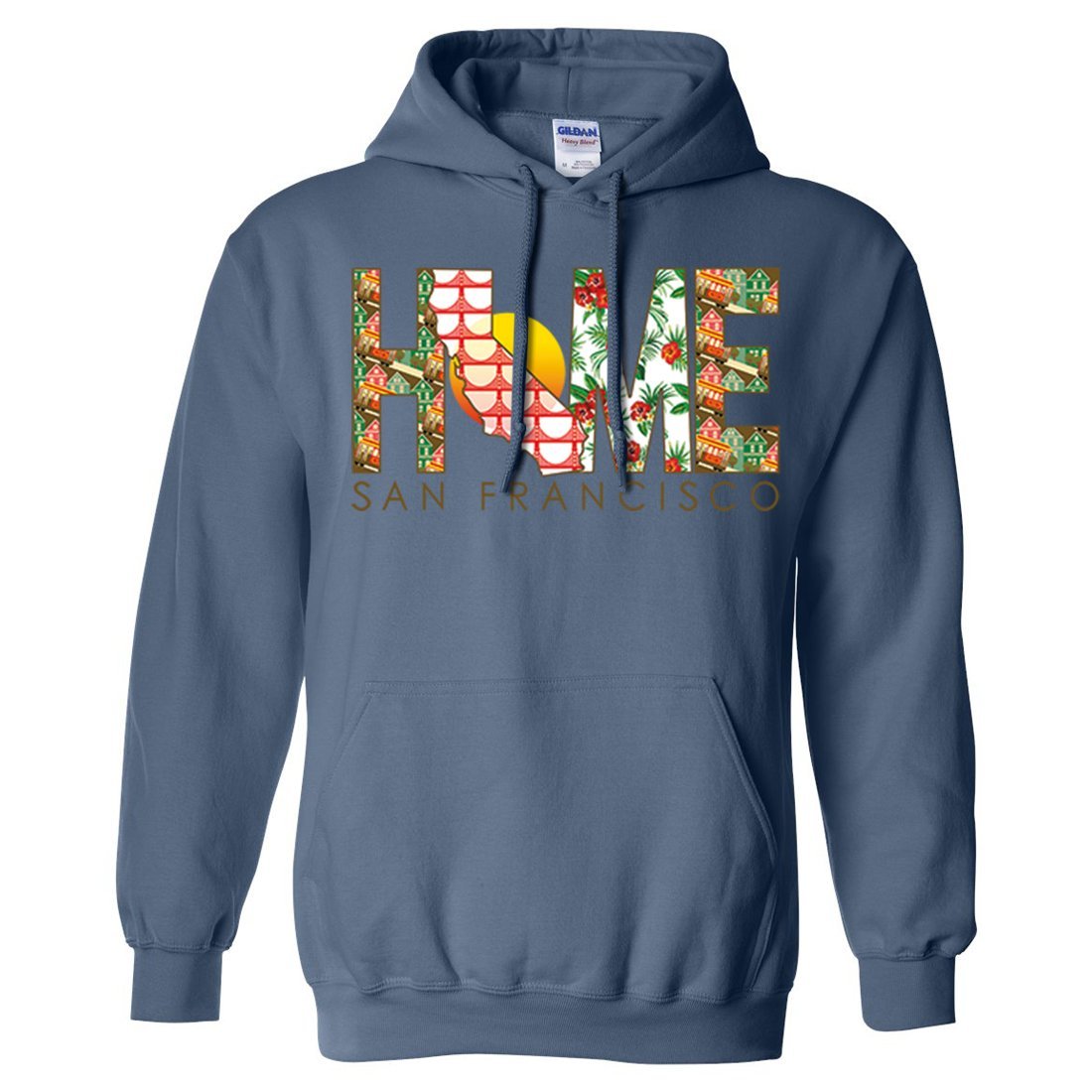 San Francisco Themed Home Sweatshirt Hoodie - Cozy Pullover for Casual Wear, Travel & Relaxation | Unisex Soft Fleece Hooded Sweatshirt
