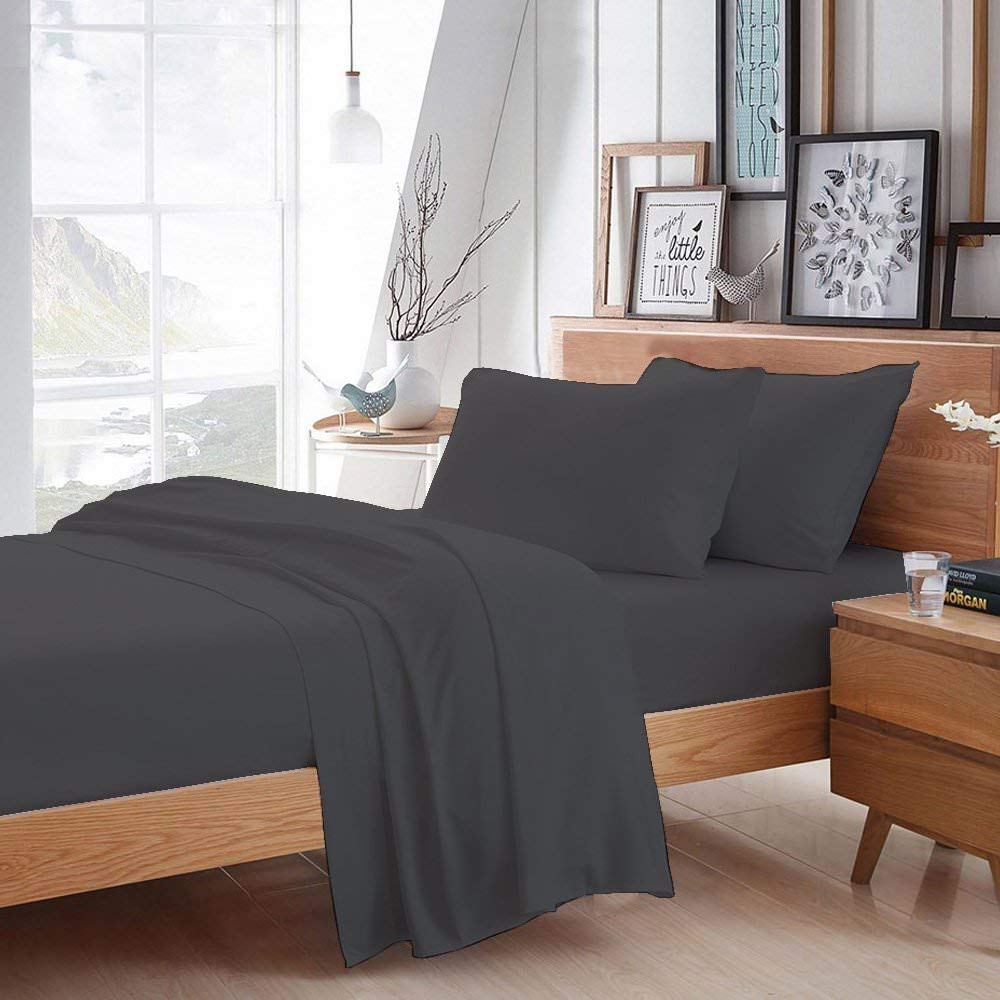 Luxury 100% Egyptian Cotton 1800 Thread Count 4-Piece Full Size Sheet Set - Deep Pocket Fits 26-28