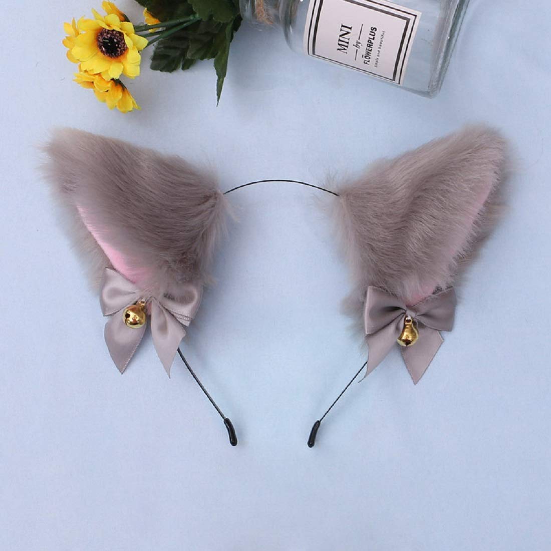 Fxaelian Animal Fox Cat Dog Ears Headband - Cute Fluffy Cosplay Costume Accessories for Halloween, Christmas, Anime Conventions & Themed Parties (Perfect for Pet Lovers & Cosplay Enthusiasts)