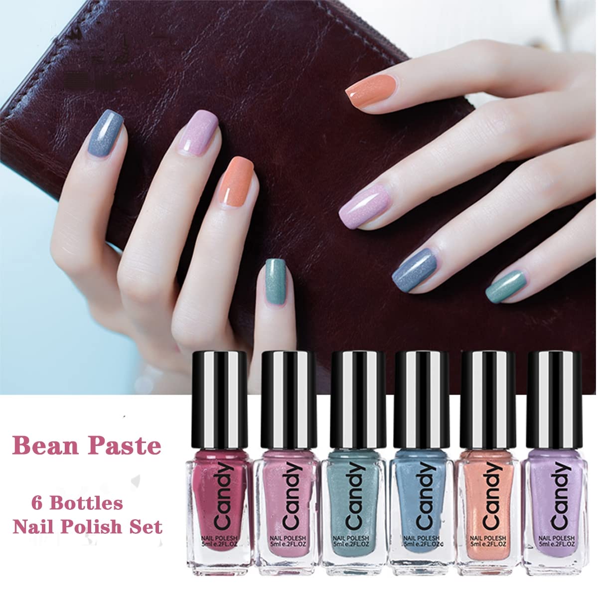 Quick Dry Long Lasting Nail Polish Set - 6 Colors for Women & Girls | Home & Party Use