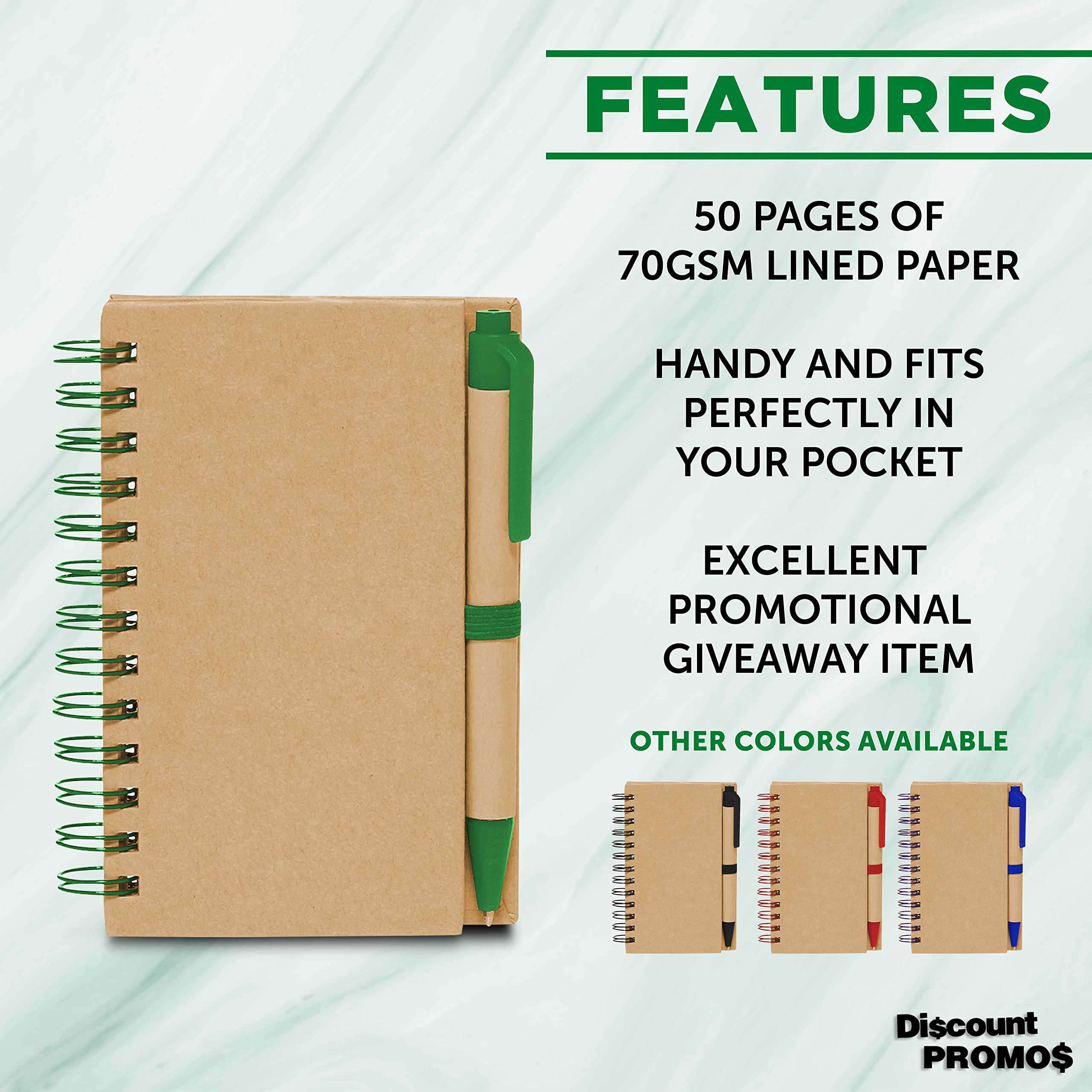10-Pack Mini Spiral Notebooks with Black Ink Pens - Bulk School Supplies for Students, Office Workers & Home Use - Compact Green Journals for Note Taking, Journaling & Gift Giving
