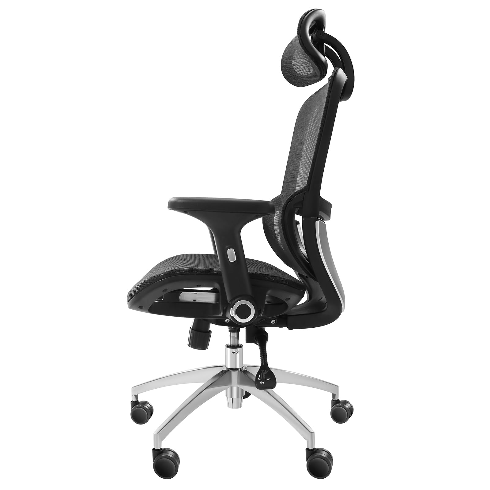 VEVOR Ergonomic Office Chair - High Back Mesh Desk Chair with Adjustable Headrest & Lumbar Support, Rolling Computer Chair for Home & Office Workspaces - Perfect for Long Hours of Comfortable Sitting