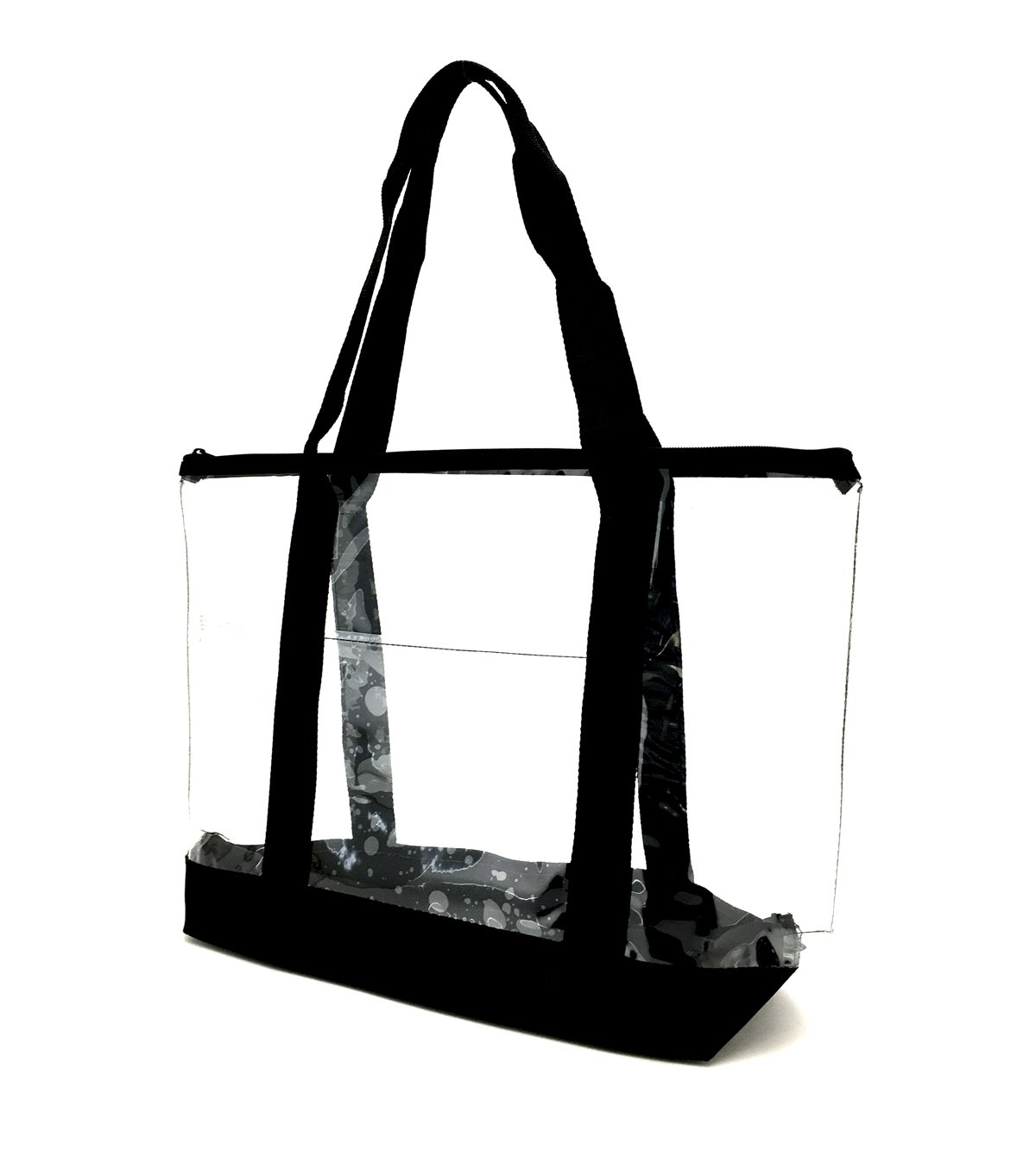 Clear PVC Zipper Tote Bag - Waterproof Security Work Bag with Transparent Design for Office, Travel & Airport Security (Black) - Perfect for Professionals, Gym & Beach Essentials