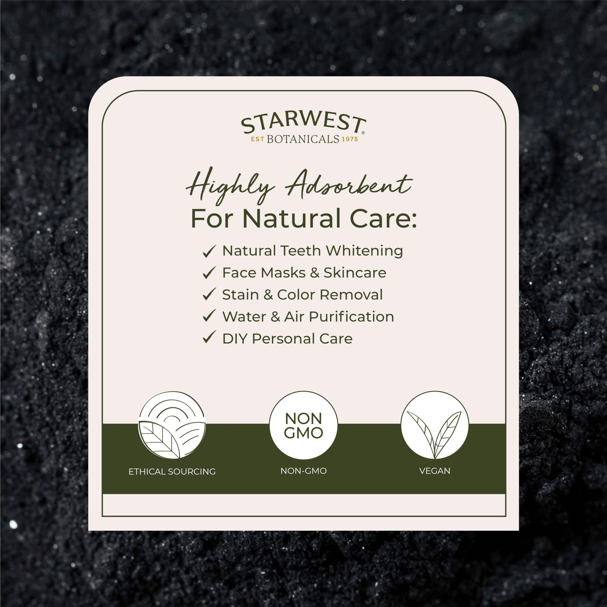 Starwest Botanicals Premium Food Grade US Hardwood Activated Charcoal Powder, 4 oz - Natural Detox, Teeth Whitening & Skin Care for Baking, DIY Beauty & Water Filtration