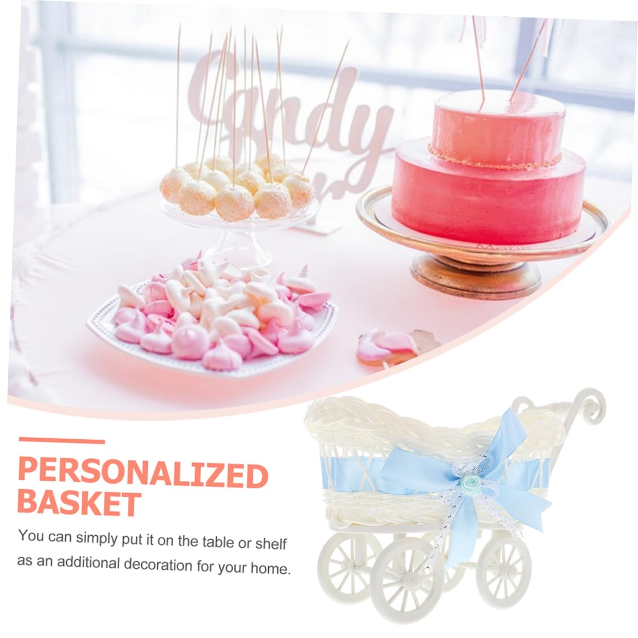 SECFOU 2-Pack Woven Storage Baskets - Natural Party Wedding Decoration, Baby Doll Organizer, Home Decor Basket Bowl | Perfect for Gift Wrapping, Nursery Storage & Rustic Home Decor
