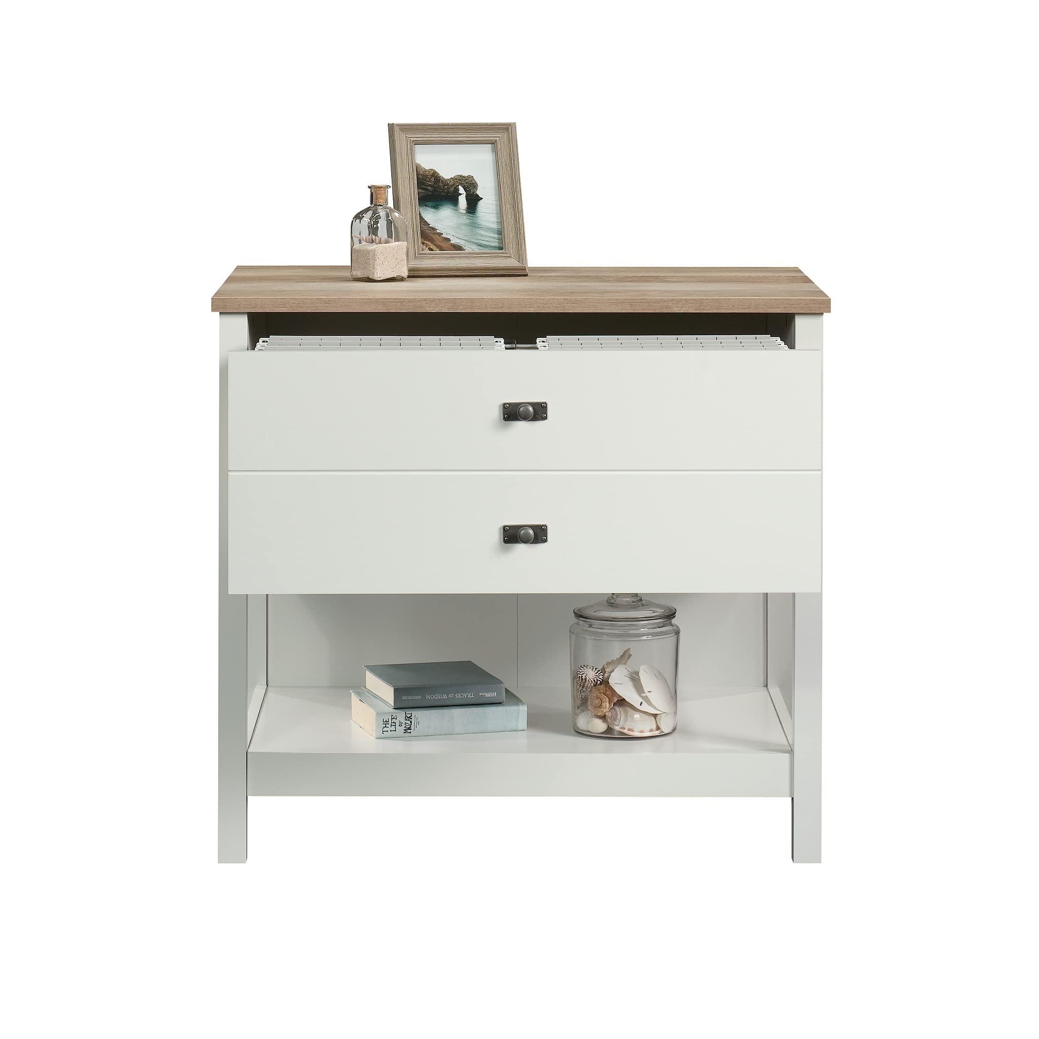 Sauder Cottage Road 1-Drawer Lateral File Cabinet - Soft White Finish - Home Office Storage Solution for Documents & Supplies