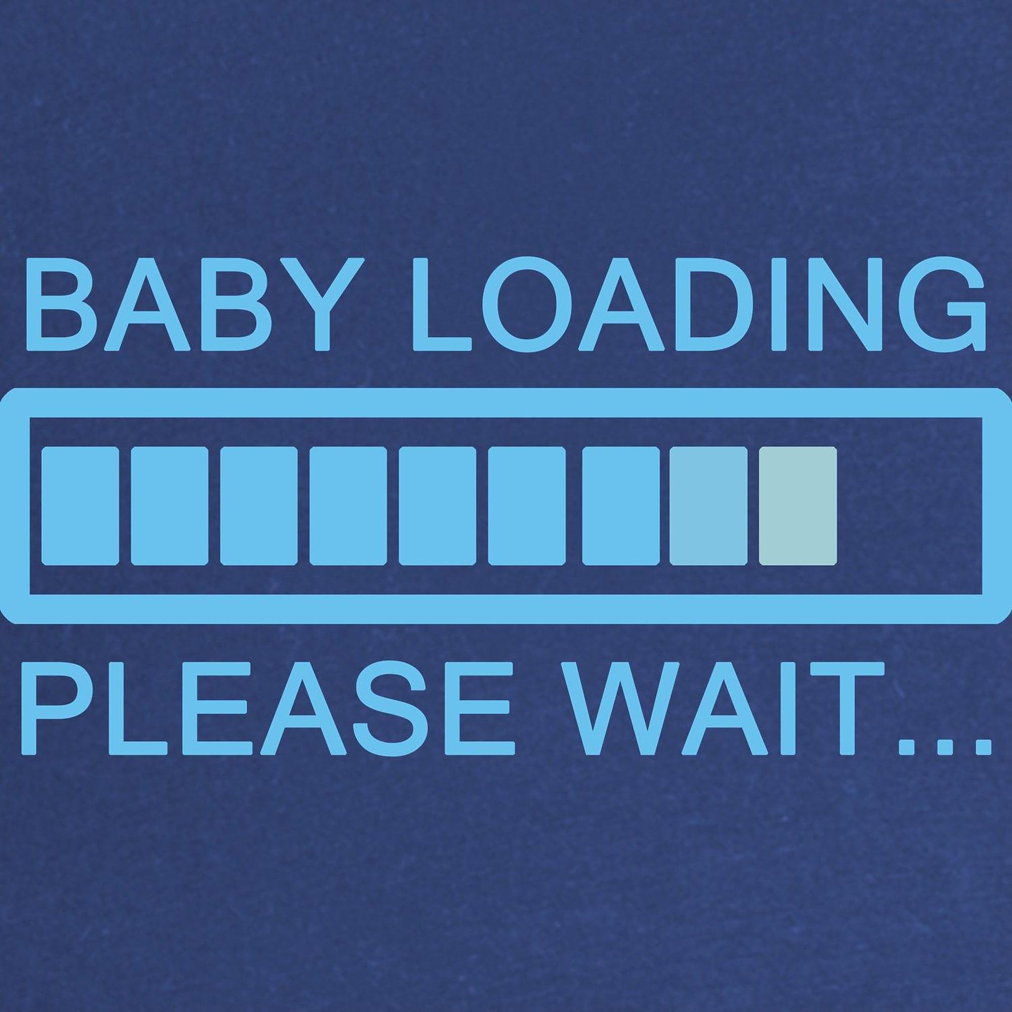 Baby Loading Please Wait Maternity Dark T-Shirt - Women's Ruched Side Pregnancy Tee for Expecting Moms | Perfect for Baby Showers, Maternity Photos & Pregnancy Announcements