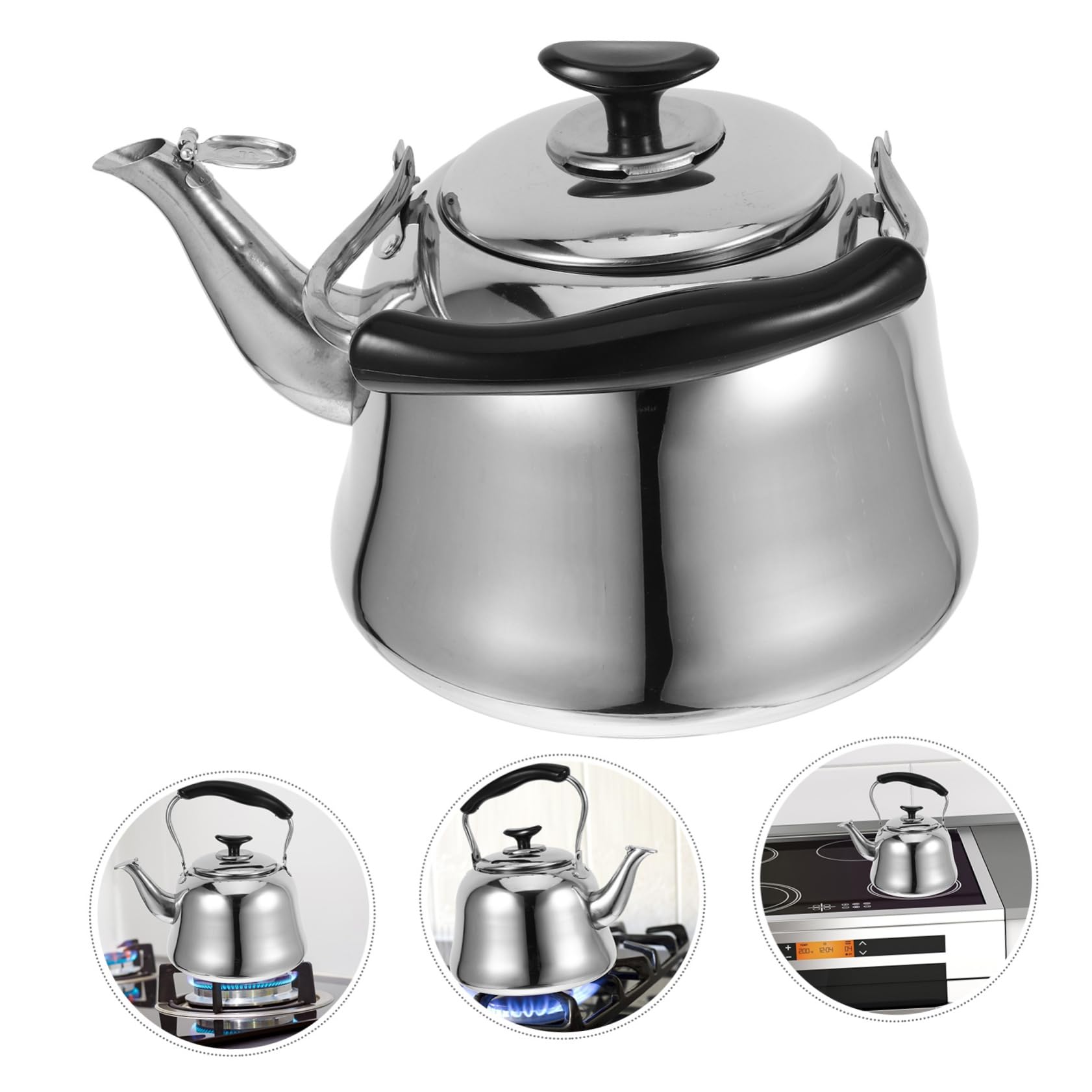 1pc Stainless Steel Whistling Tea Kettle - 1.5L Household Water Kettle with Ergonomic Handle & Loud Whistle - Perfect for Stovetop, Camping, Office & Home Tea Brewing