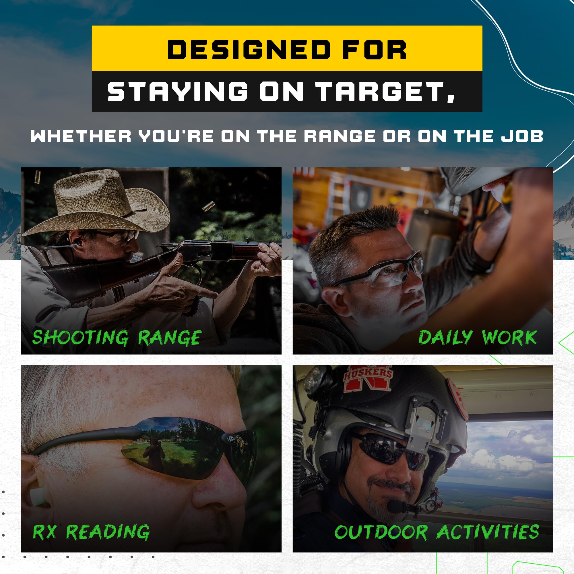 SSP Eyewear Ultra Tactical Safety Shooting Glasses - HD Anti-Fog Lenses with A-Eye NVR Technology | Perfect for Hunting, Range Shooting & Outdoor Sports
