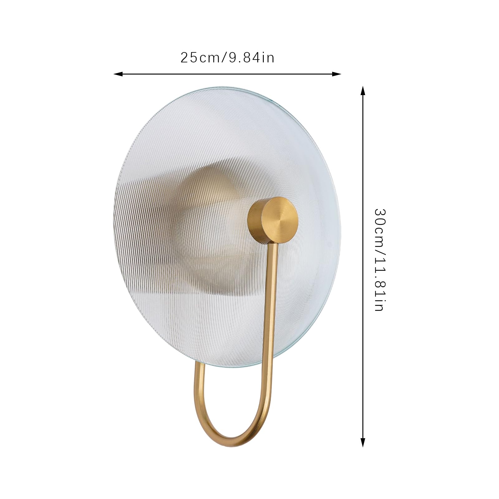 Modern Round Glass Disc Wall-Mounted LED Lamp with Hook - Energy Efficient Surface Mount Light Fixture for Bedroom, Kitchen, Living Room & Hallway - Perfect for Ambient Lighting and Space-Saving Decor