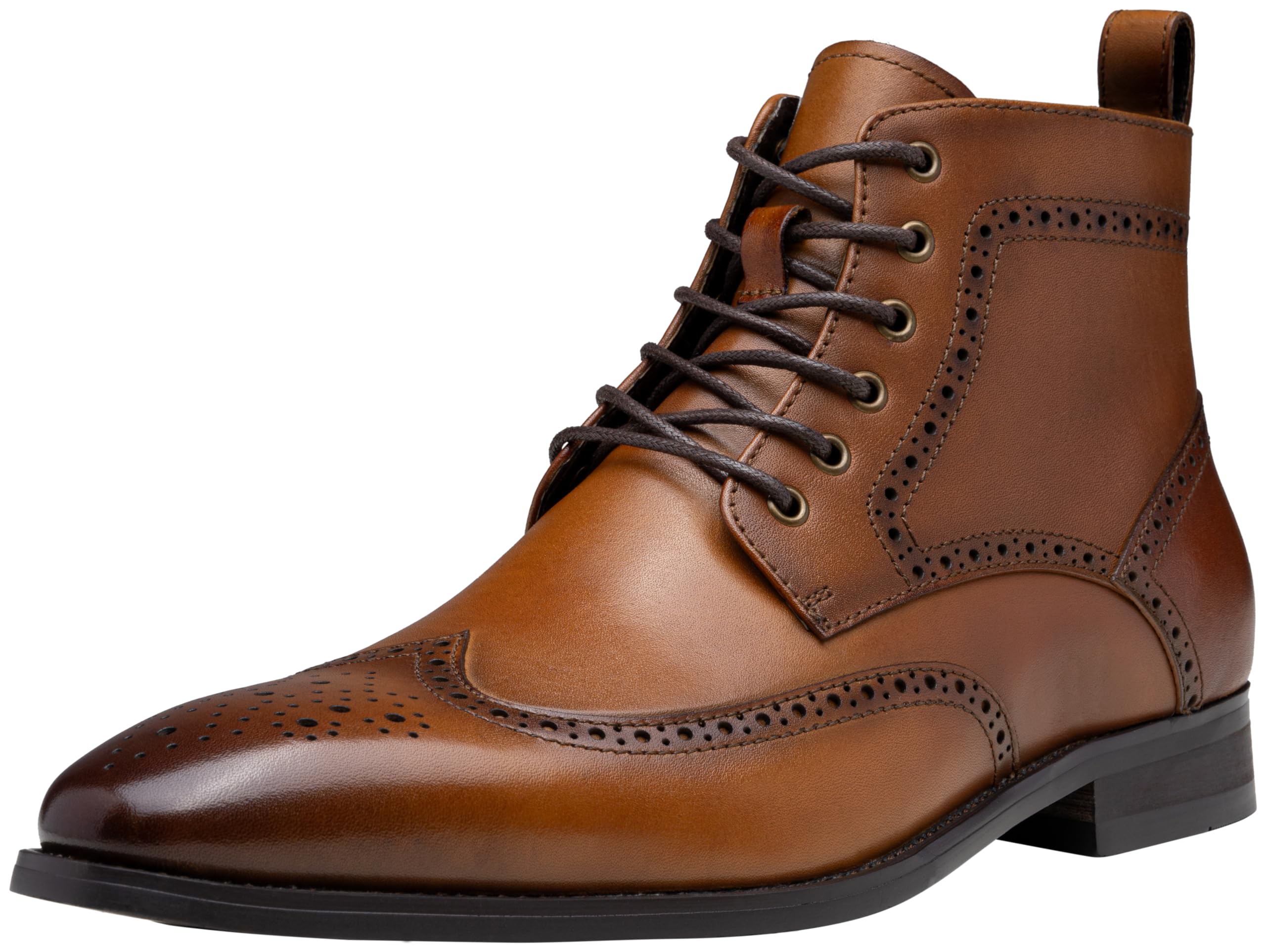 Premium Men's Leather Dress Boots - Cap-Toe Fashion Boots for Business & Casual Wear | Comfortable & Stylish Footwear for Office, Parties & Outdoor Events