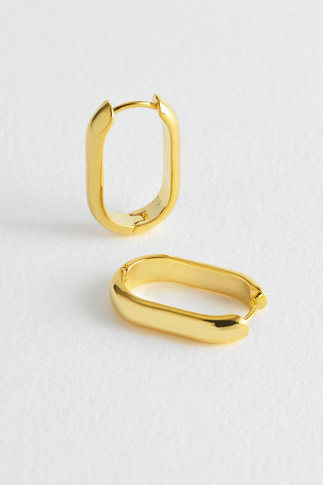 14K Gold Plated Smooth Oval Hoop Earrings for Women - Classic Elegant Dangle Earrings for Everyday Wear, Parties & Special Occasions | EBE5410G