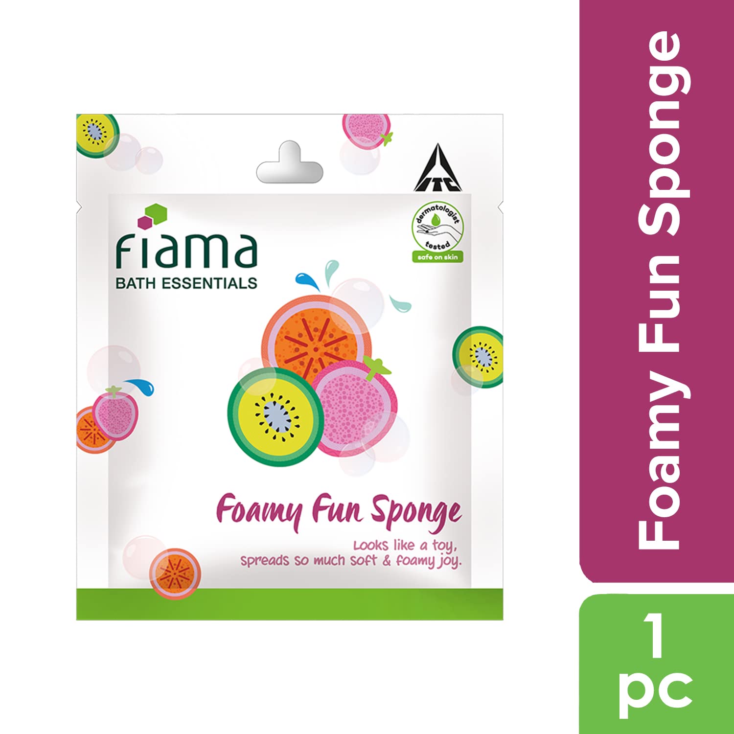 Fiama Bath Essential Foamy Fun Sponge & Puff-a-Loofah Set - Exfoliating Body Scrubber for Shower and Bath (Colors May Vary) - Perfect for Spa Day, Gift Ideas & Daily Skincare Routine