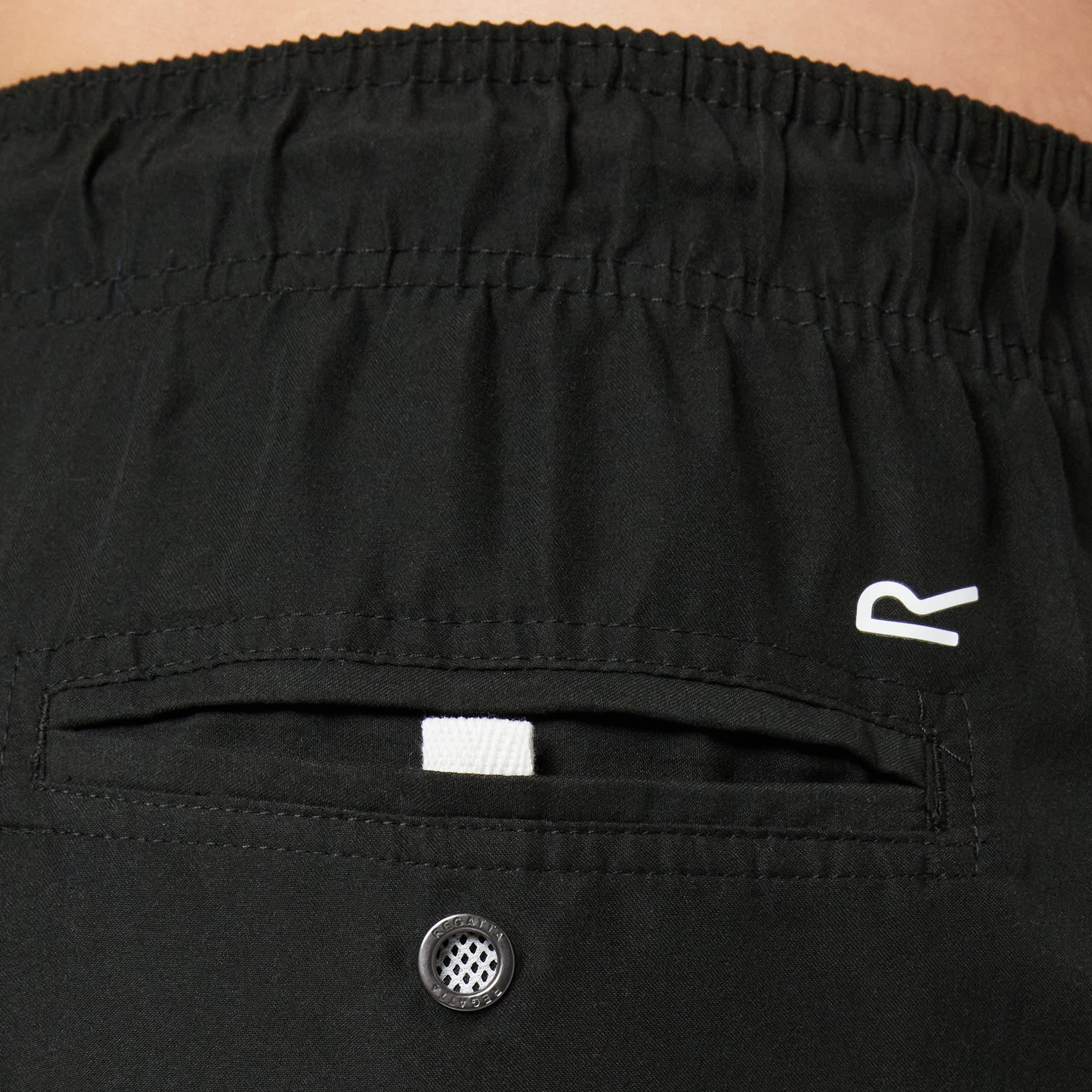 Regatta Men's Mawson II Quick-Dry Swim Shorts - Black - Medium Size - Perfect for Swimming, Beach & Pool Activities