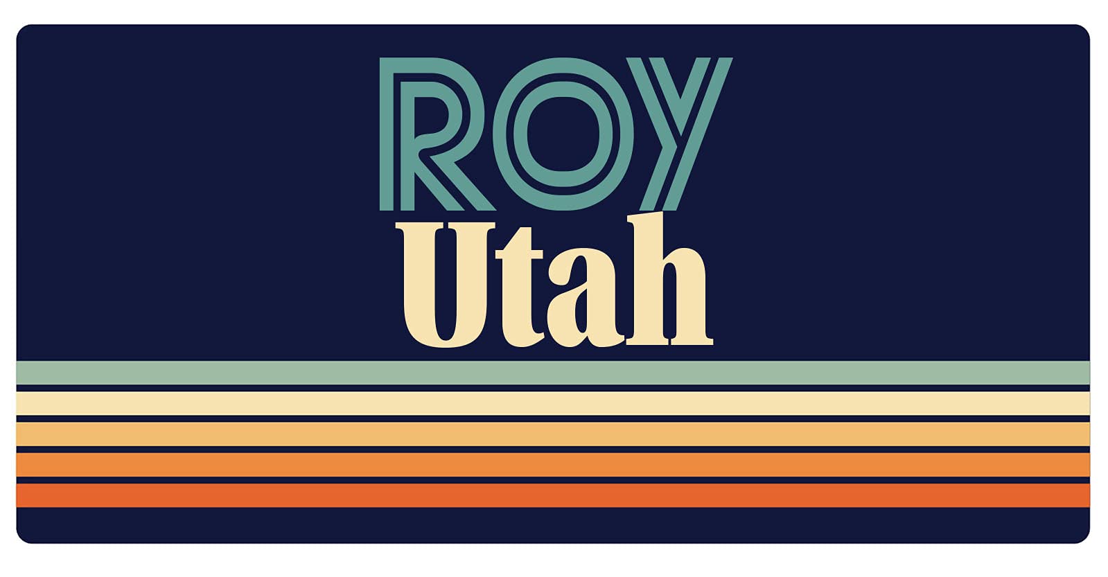 Roy Utah 5 x 2.5-Inch Retro Design Refrigerator Magnet - Perfect for Home, Office & Travel Souvenirs