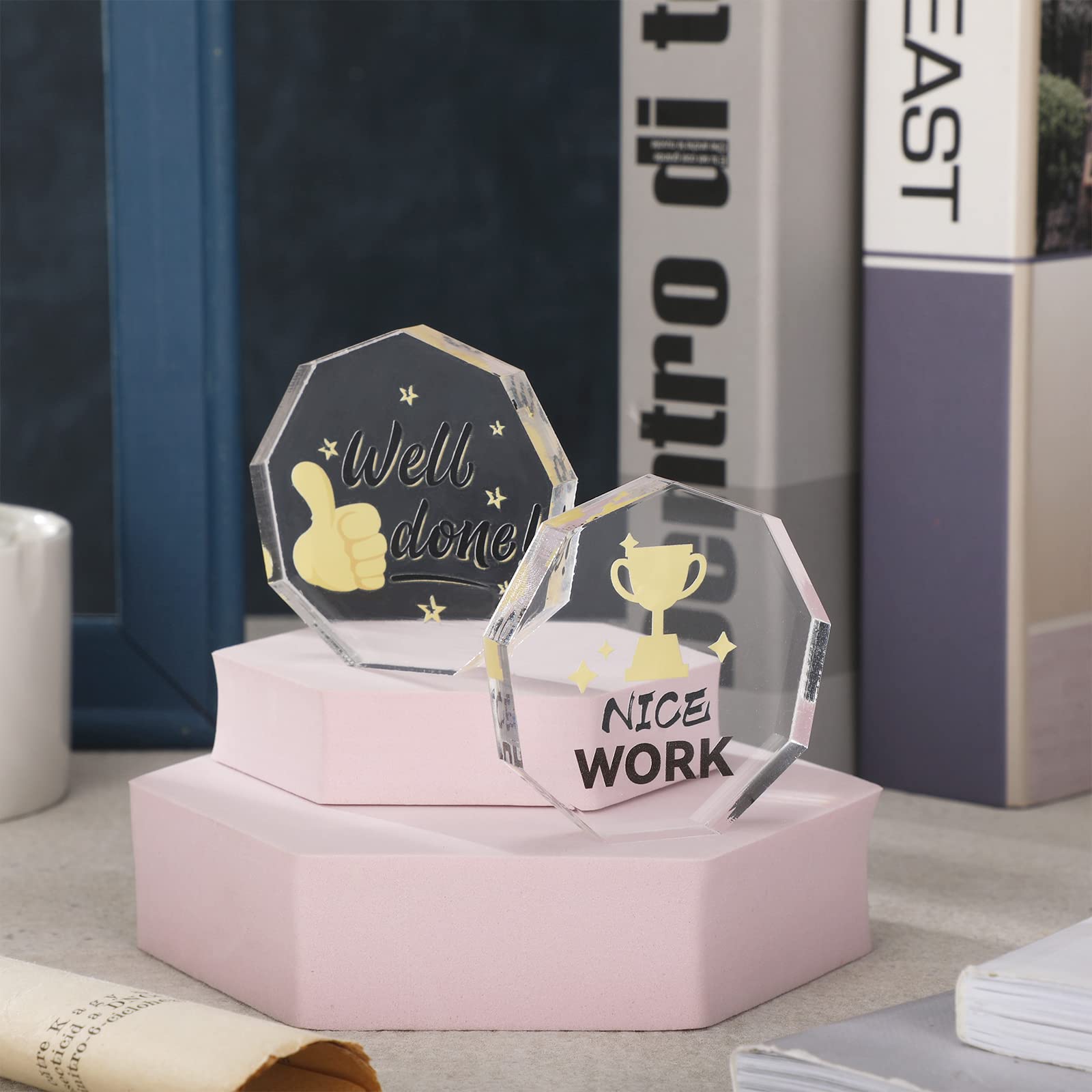 Janmercy 10 Pcs Acrylic Employee Appreciation Awards - Engraved Recognition Trophies for Outstanding Workers, Adults & Team Members - Perfect for Corporate Gifts, Year-End Recognition & Staff Motivation Events