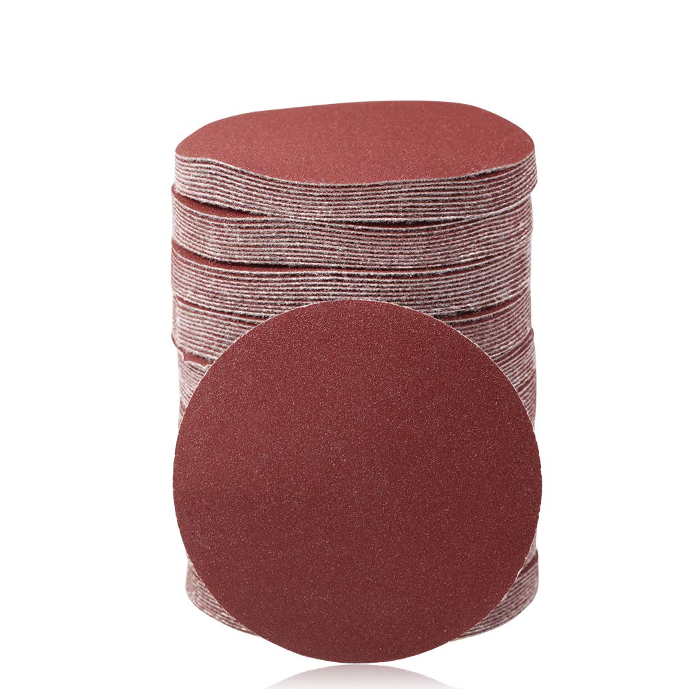 SPEEDWOX 3 Inch 180 Grit Hook and Loop Sanding Discs - 100pcs No Hole Sandpaper for Wood, Metal, Plastic - Perfect for Drill, Grinder, Rotary Tools - DIY, Woodworking, Furniture Refinishing & Surface Preparation