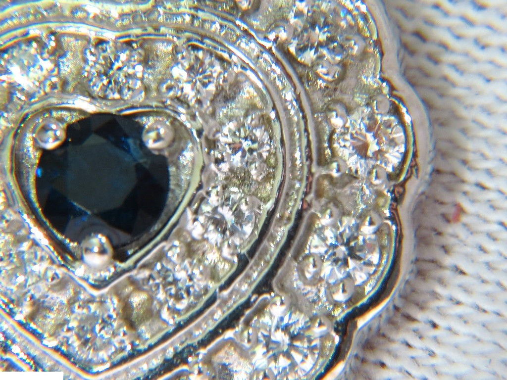 1.25 Carat Natural Sapphire & Diamond Cluster Necklace in 14K Gold - Elegant Jewelry for Women, Perfect for Weddings, Anniversaries & Special Occasions