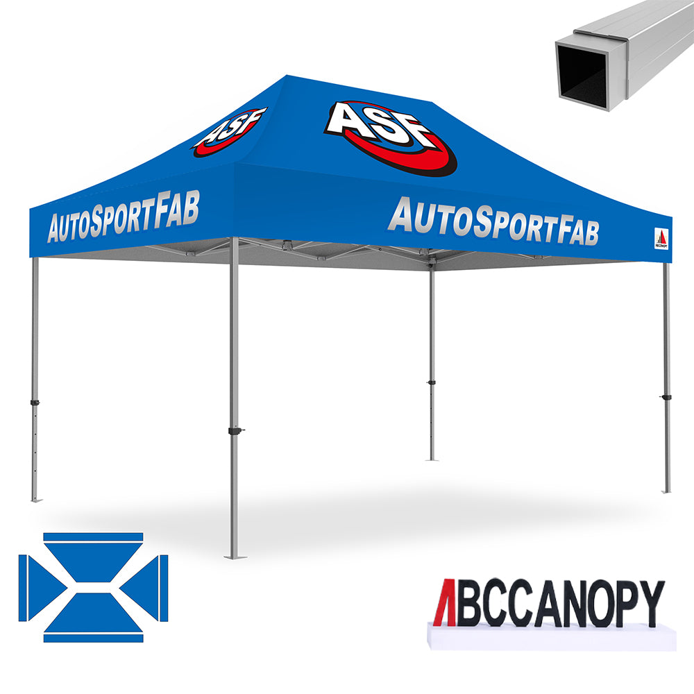 ABCCANOPY 10x10/10x15/10x20 Custom Aluminum Pop Up Canopy Tent - Heavy Duty Commercial Shelter for Outdoor Events, Farmers Markets & Tailgating (S3 Professional Series)
