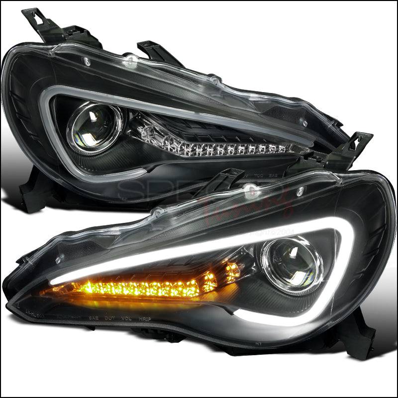 2012-2017 Scion FRS / Toyota 86 Spec D Tuning Black LED Projector Headlights - High Performance Replacement Headlight Housing - Perfect for Night Driving & Car Customization