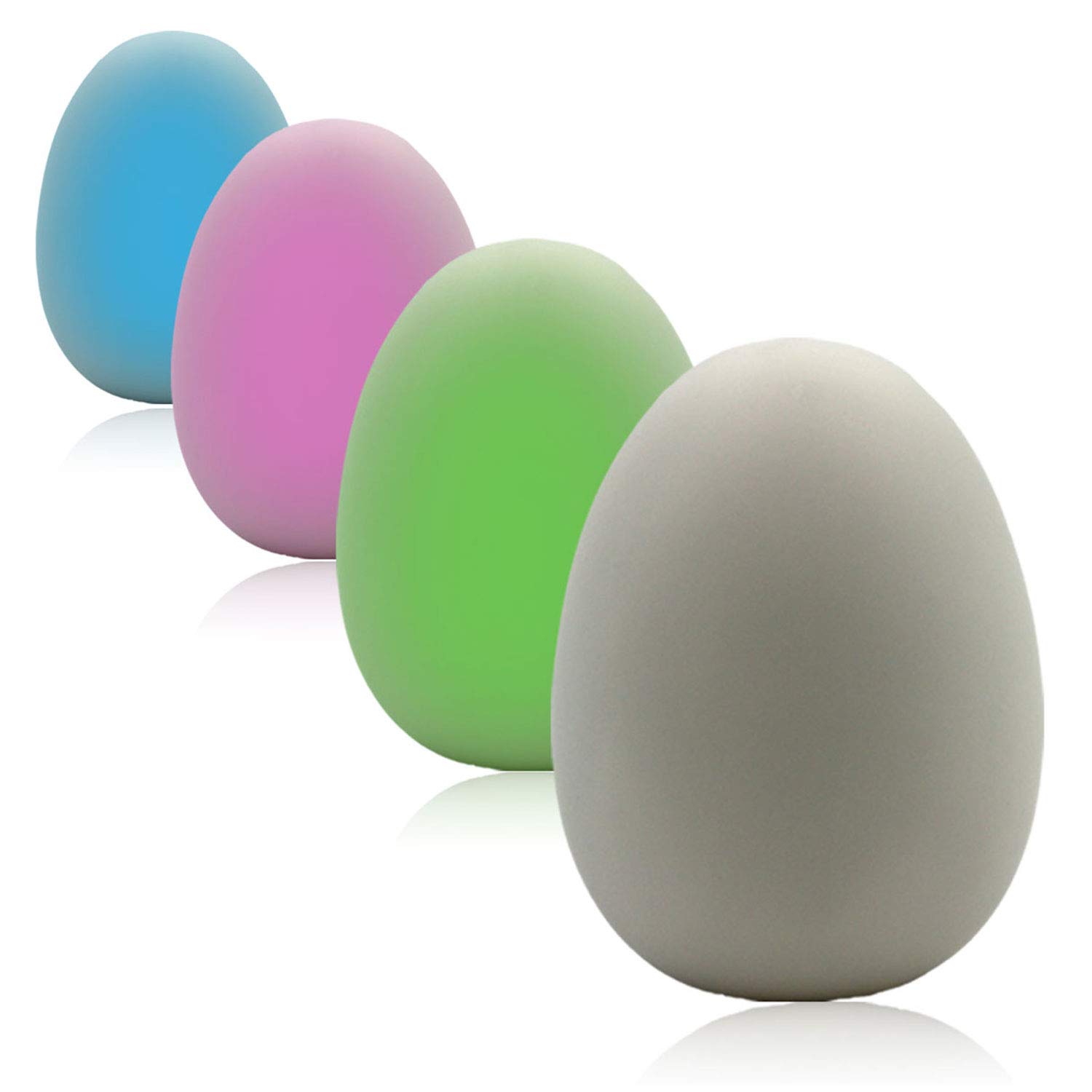 Playlearn Color Changing LED Night Light Eggs - 4 Pack, Multicolor Mood Lighting for Kids Bedroom, Nursery, Living Room & Bathroom | Battery Powered Sensory Lights for Relaxation, Sleep Aid & Decoration
