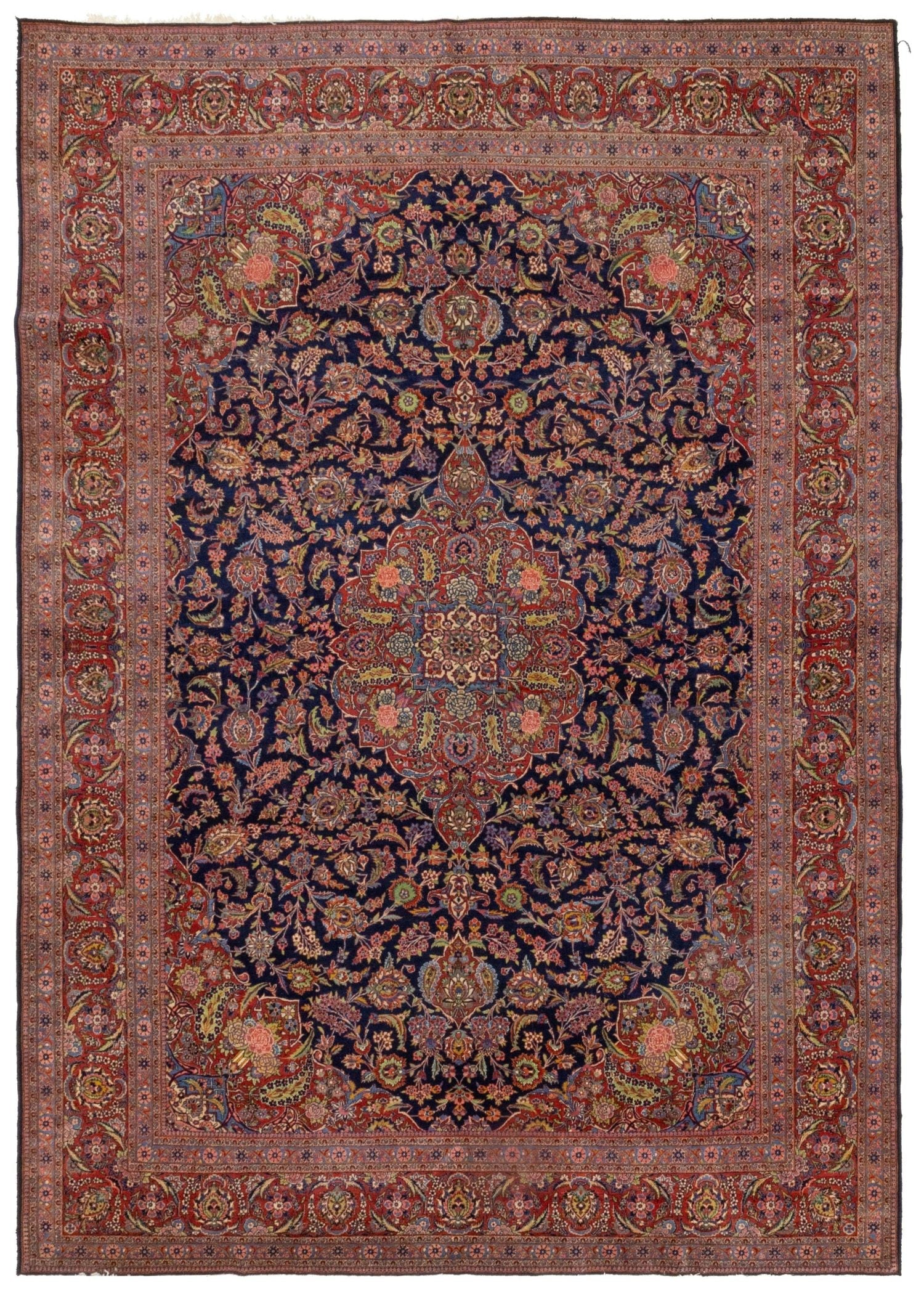Antique Keshan Handwoven Traditional Persian Rug - J76394 - Perfect for Living Room, Bedroom & Home Decor