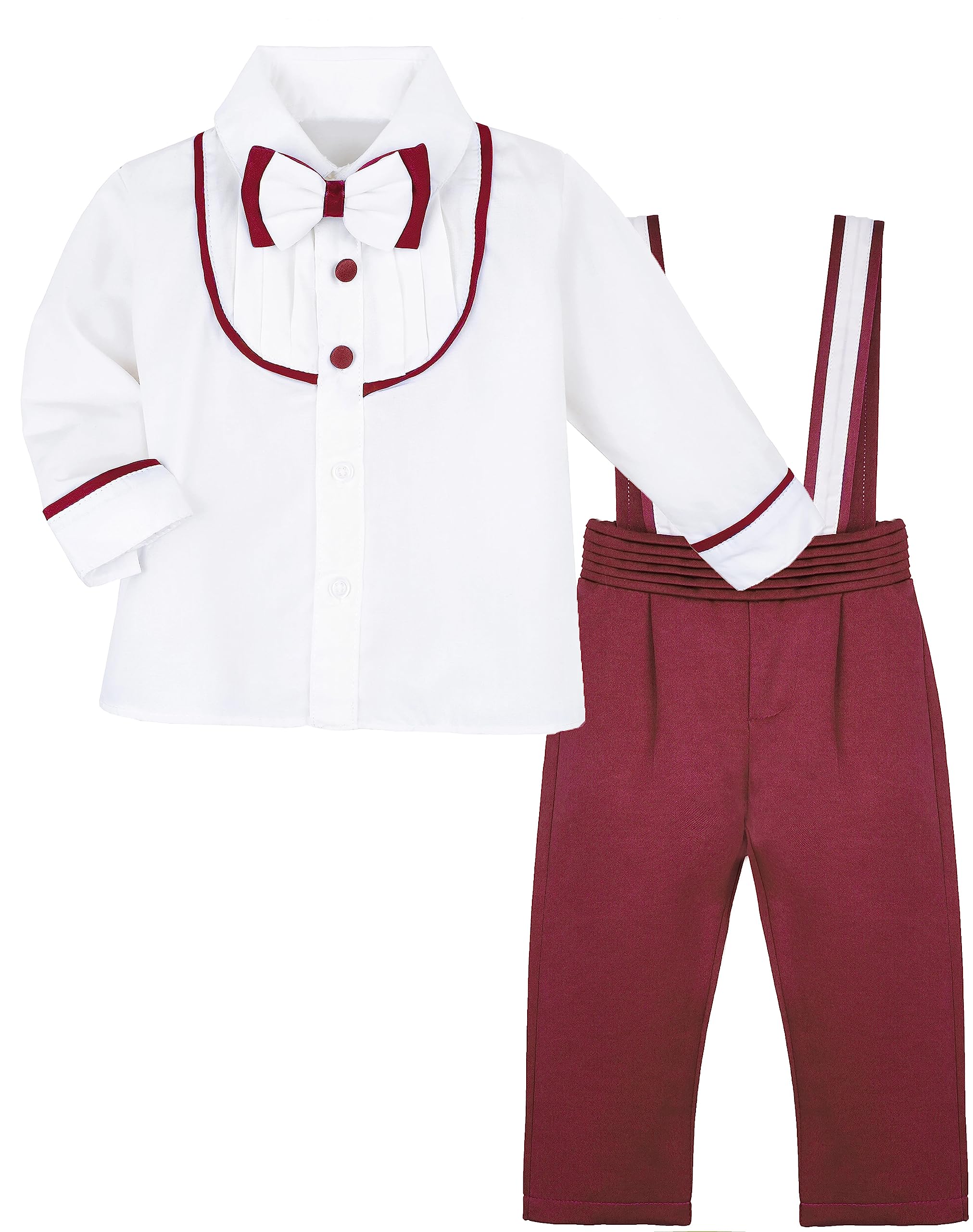 Lilax Baby Boy Gentleman Tuxedo Outfit - 4 Piece Formal Set for Infants | Perfect for Christening, Wedding & Special Occasions