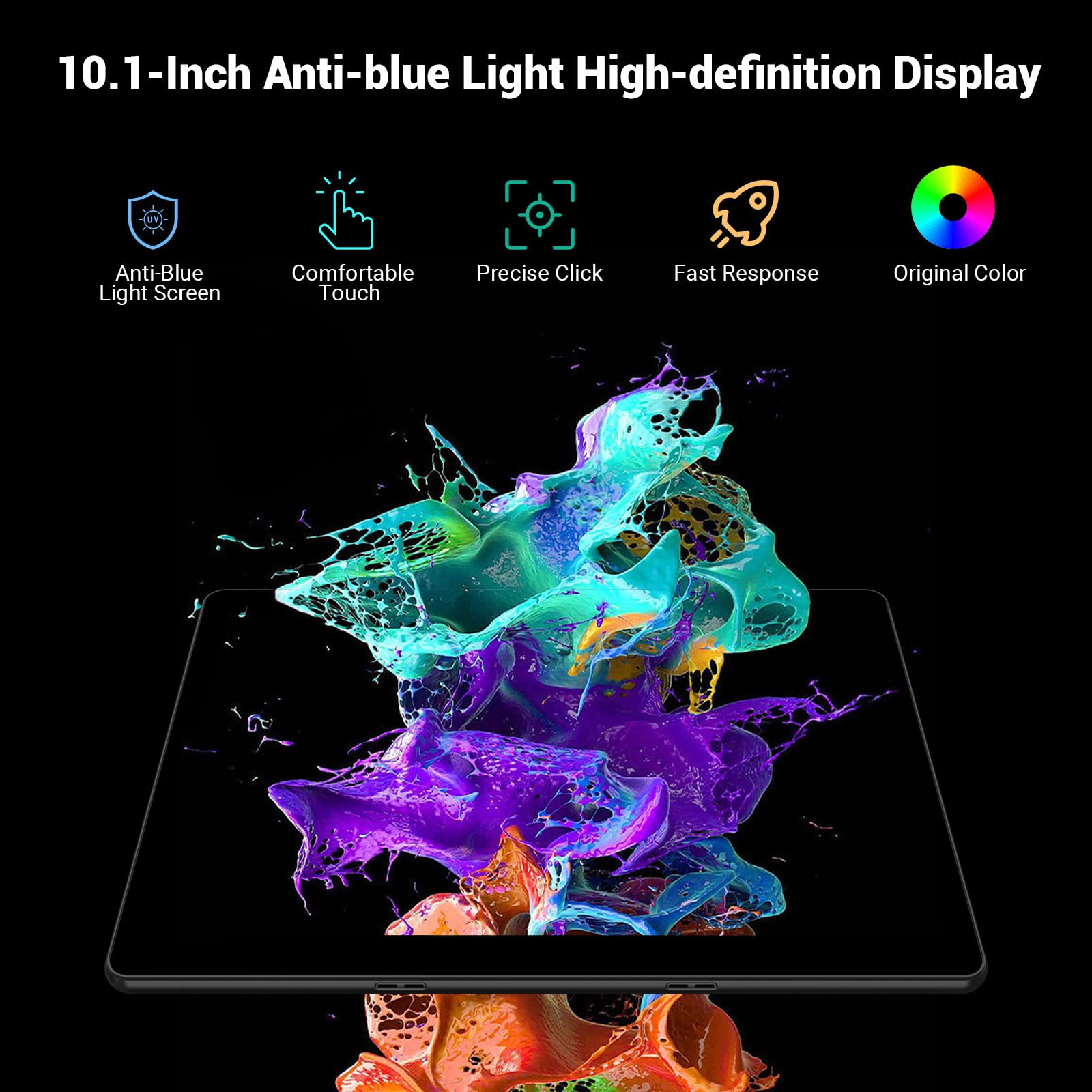 FASTWD 10 Inch Android 14 Tablet with 5G WiFi - 36GB RAM 128GB ROM, 8000mAh Battery, Face ID, 2-in-1 Tablet with Keyboard (Gray) - Perfect for Work, Study, and Entertainment On The Go