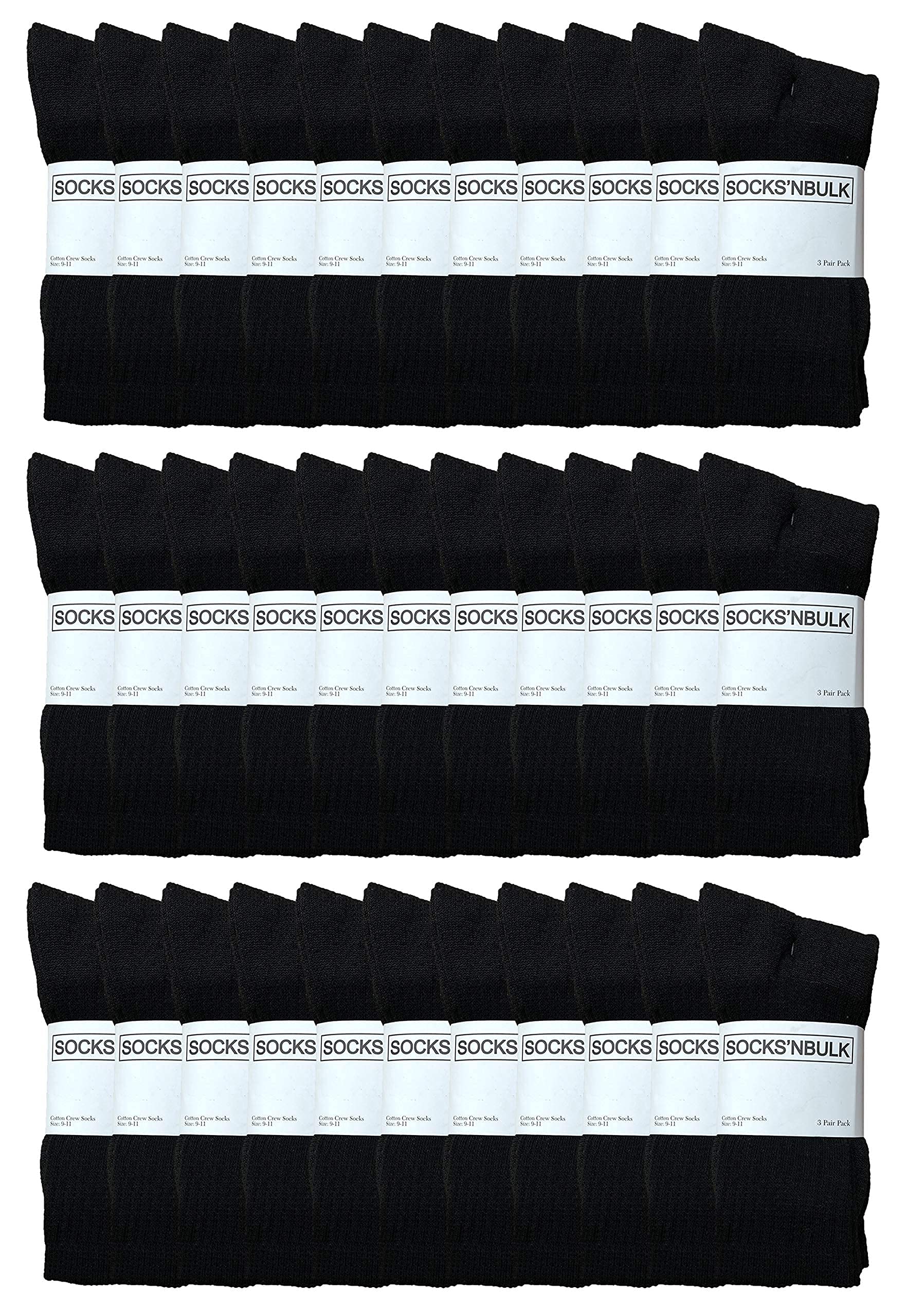 72 Pairs & 240 Pairs Bulk Cotton Crew Socks for Men - Wholesale Multi-Pack Comfortable Everyday Socks for Work, Gym, and Casual Wear