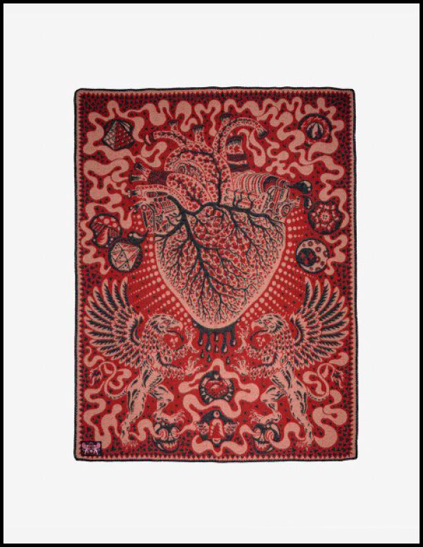 Iron Heart x Indigofera Friendship Blanket IHxIF 01 - Premium Denim Throw Blanket for Men & Women - Cozy Home Decor, Camping & Outdoor Use