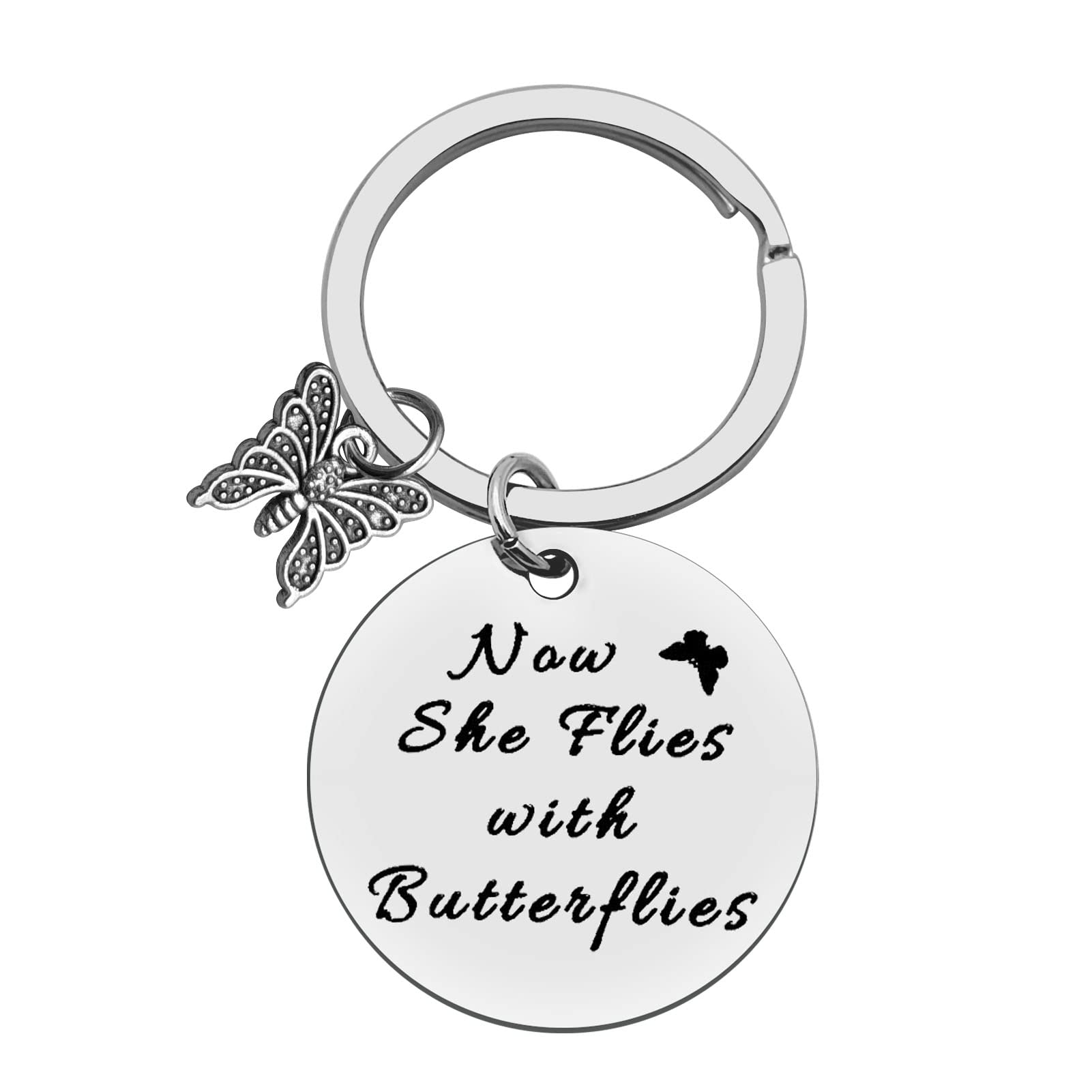 Butterfly Memorial Keychain - Sympathy Gift for Loss of Loved Ones - In Memory of Mom, Grandma, Wife, Sister, Daughter or Friend - Comforting Remembrance Gift for Grieving & Healing - Perfect for Funerals, Memorials & Keepsakes